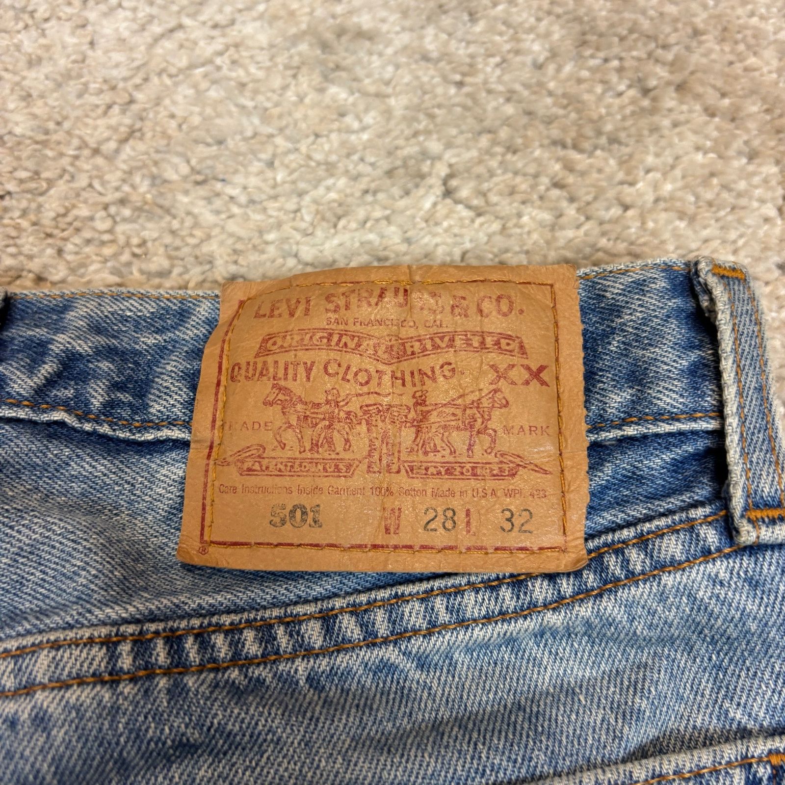 Levi's × Vintage Vintage 90s Levi's 501 Raw Hem Straight Jeans 28x32 USA Size US 28 / EU 44 - 4 Thumbnail