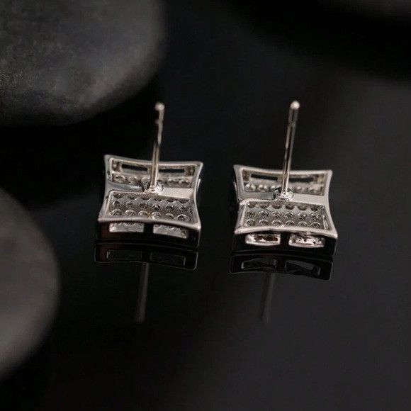 Other Unisex Ice Crystal Square Copper Fashion Earring Size ONE SIZE - 4 Thumbnail