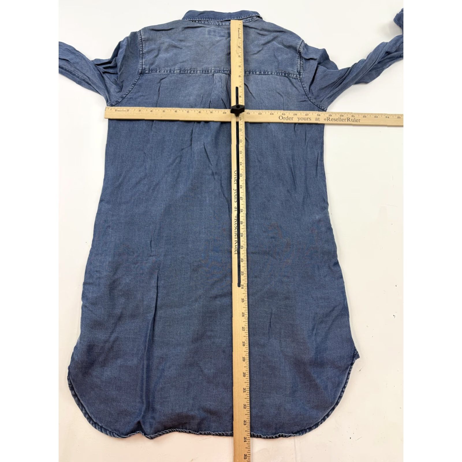 Vintage VINTAGE? No. Thread + Supply Dress Womens Small Blue Chambray Button Front Shirt Pockets Size S / US 4 / IT 40 - 7 Thumbnail