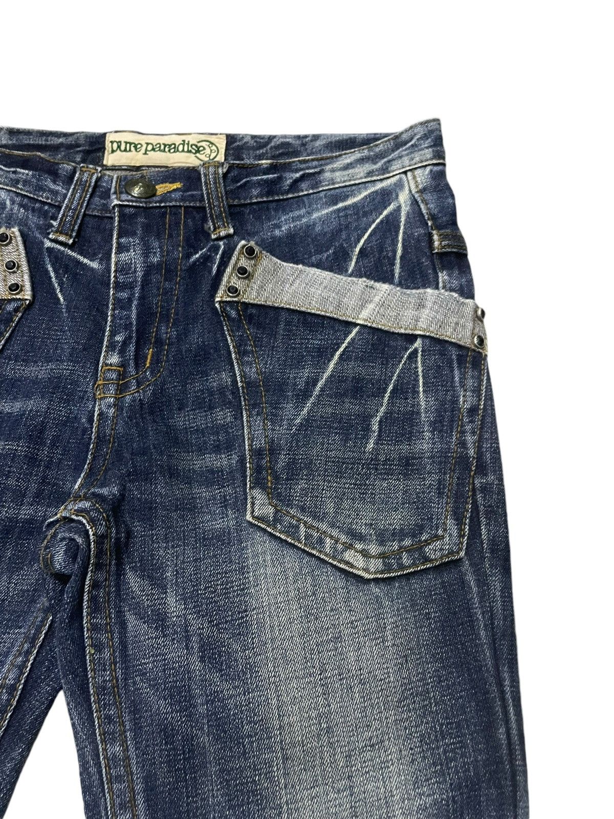 If Six Was Nine × LOWBOX × Le Grande Bleu (L.G.B.) Pure Paradise Japan Rhinestones Mens Flare Claw Mark Jeans Size US 32 / EU 48 - 5 Thumbnail