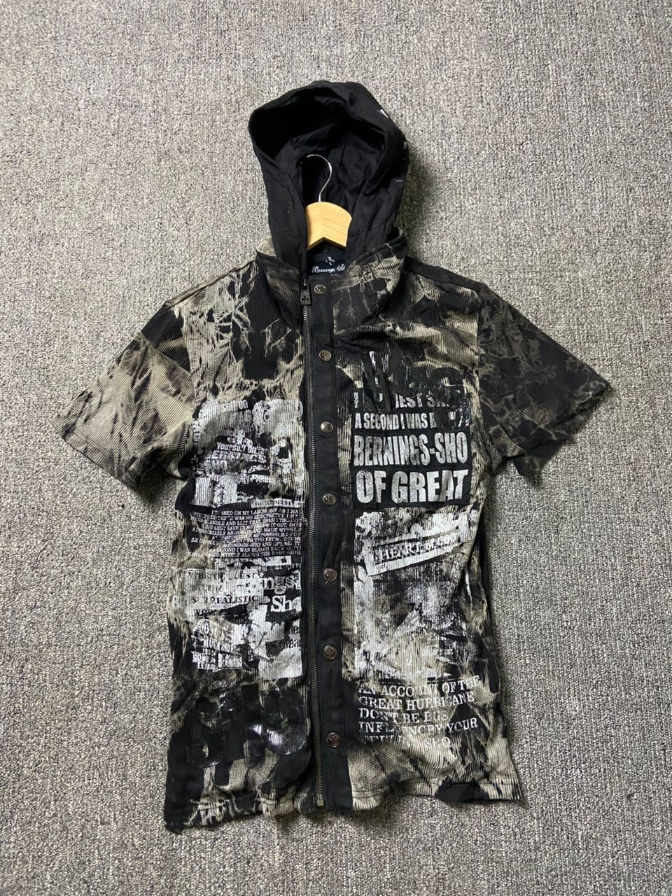 BERNINGS SHO Bernings Sho Rare Punk Gothic Zip Up Shirt Hoodie (194) Size US M / EU 48-50 / 2 - 1 Thumbnail