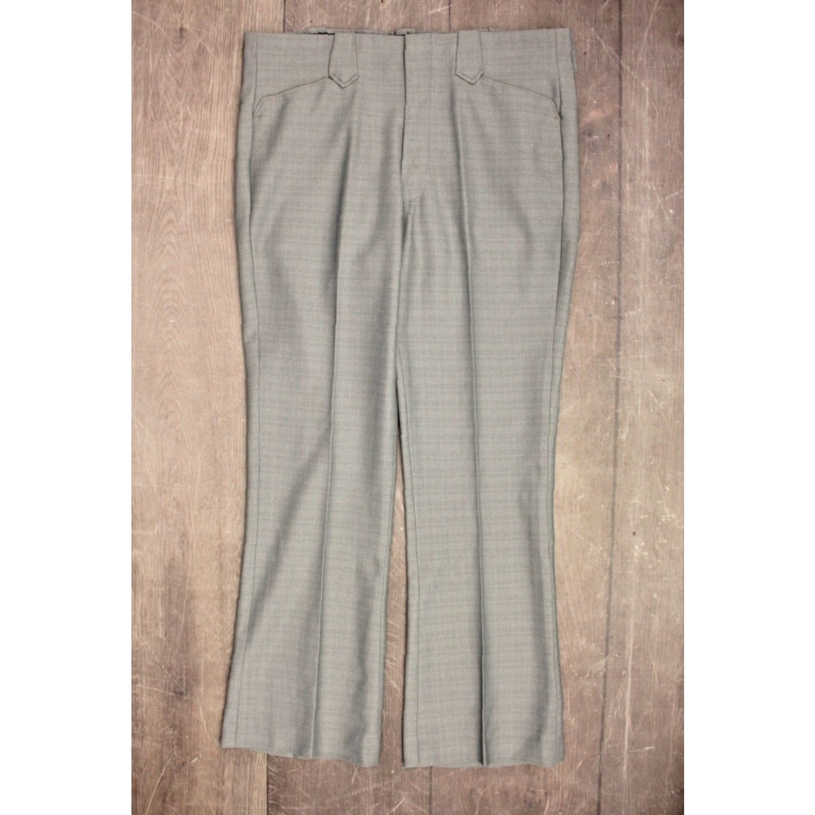 Vintage VINTAGE Men’s VTG 70s Tregos Grey 2 PC Western Leisure Suit Sz 40 1970s Disco Polyester Mens Size 40R - 6 Thumbnail