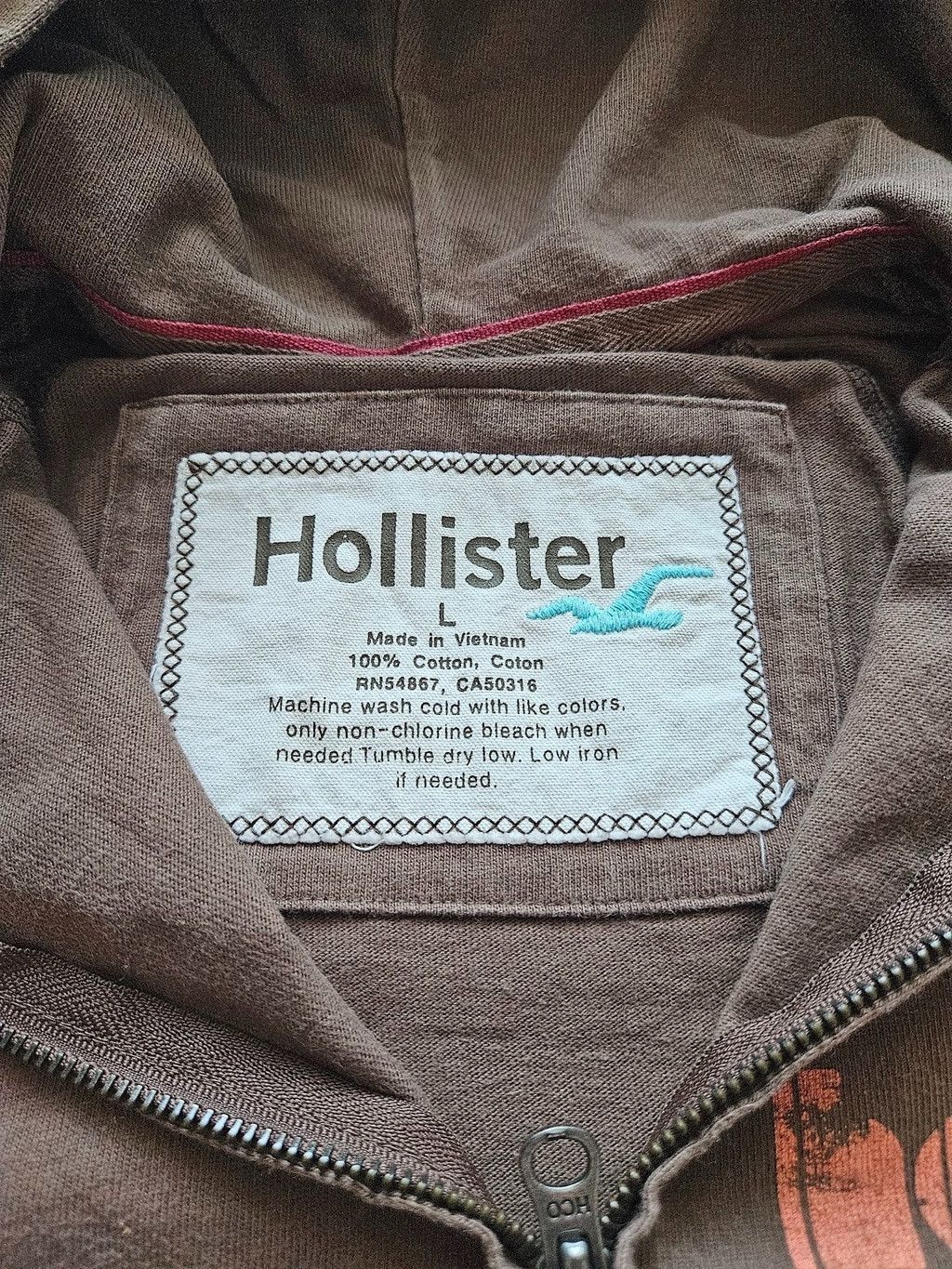 Hollister Hollister Brown Zip Hoodie Large Distressed Surf Graphic Y2K Size L / US 10 / IT 46 - 4 Thumbnail