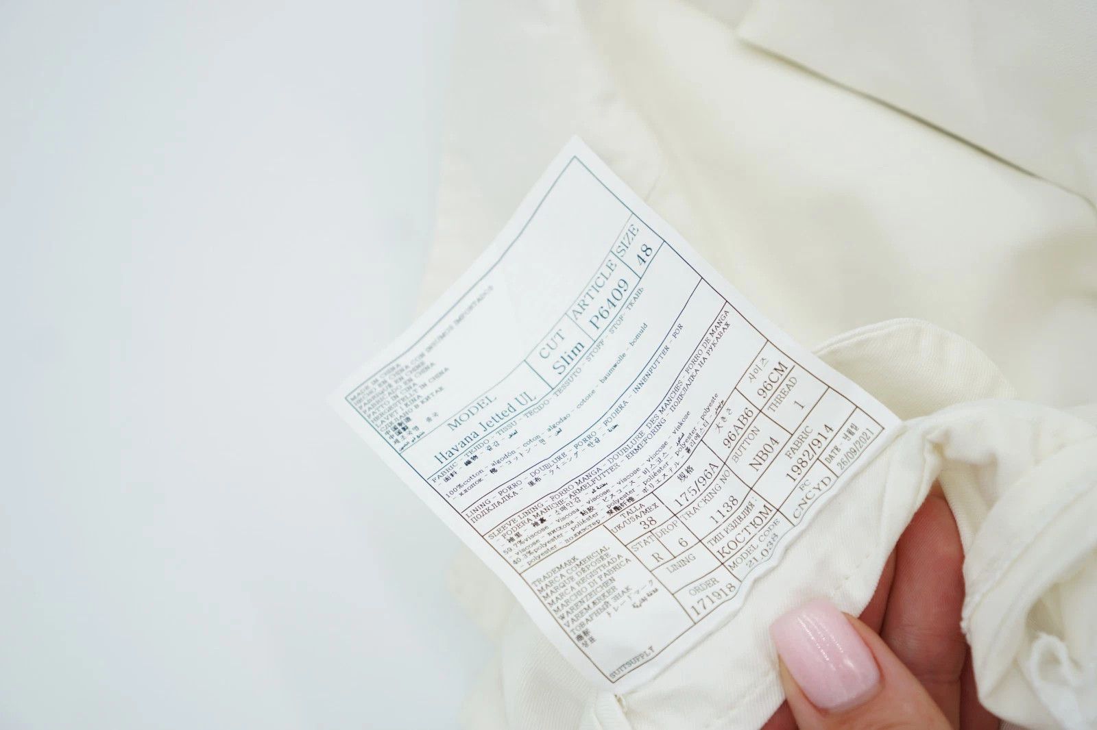 Suitsupply Men Suitsupply Suit Havana Jetted White EThomas Size UK/US38 Size 38R - 10 Thumbnail