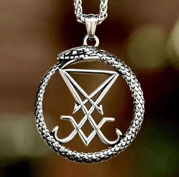 Goth Money Lucifer Symbol Steel Pendant + Chain goth satanic punk y2k Size ONE SIZE - 6 Thumbnail