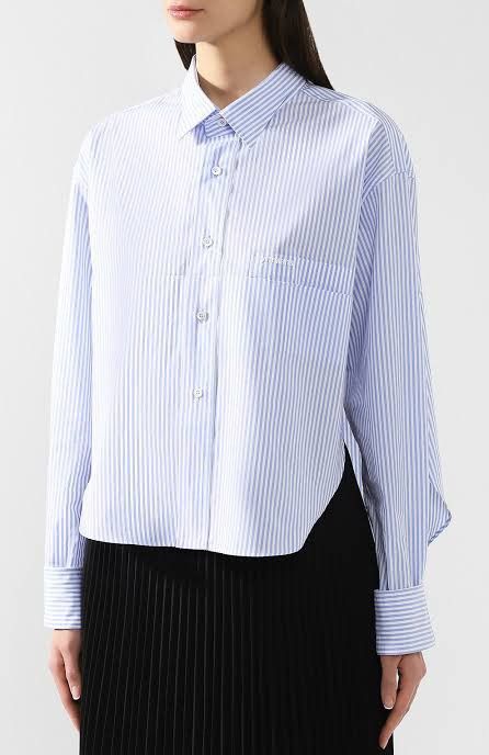 Vetements SS19 Blue Stripes Oversized Cropped Shirt Size XS / US 0-2 / IT 36-38 - 1 Thumbnail