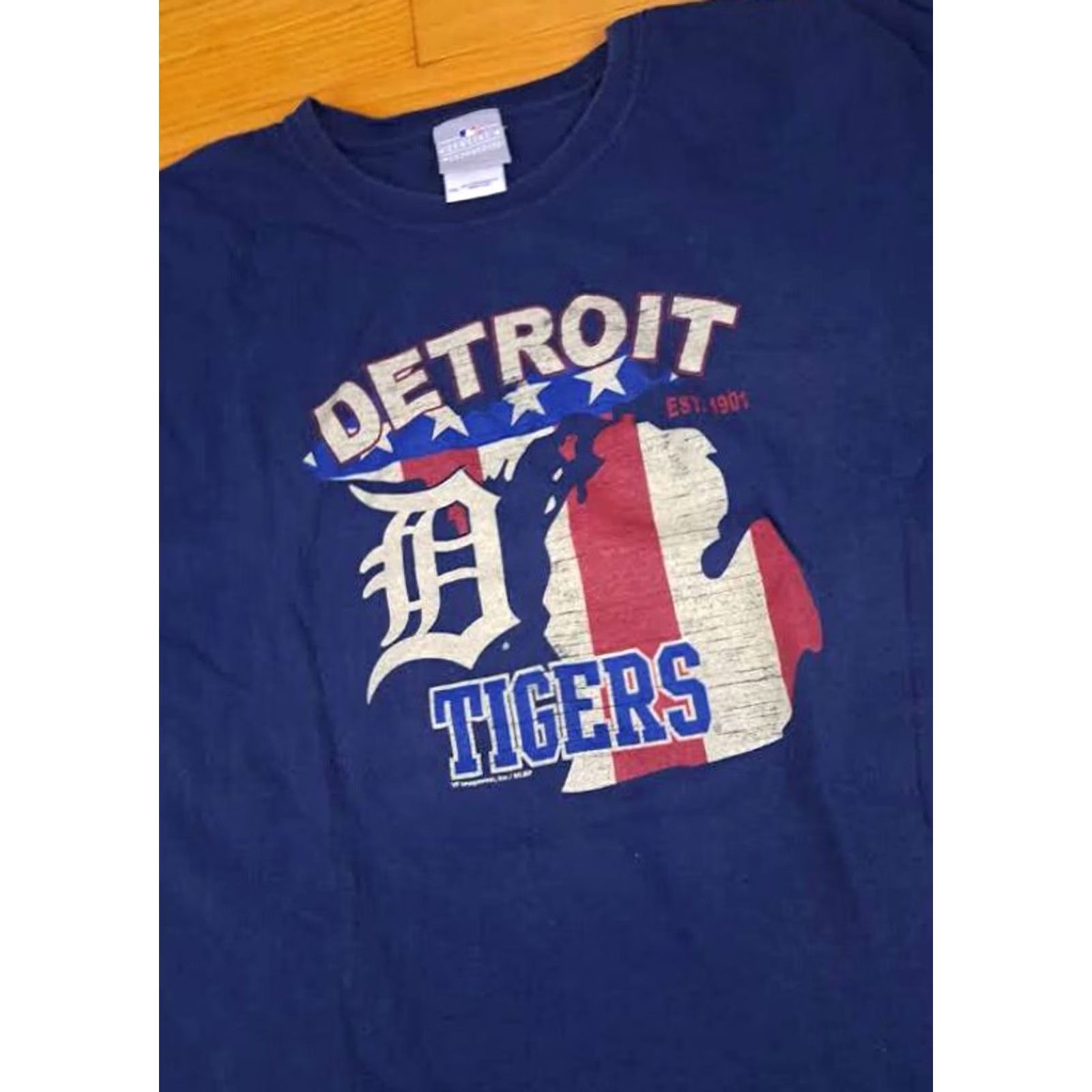 MLB MLB Detroit Tigers T-Shirt Navy 3XL Crew Short Sleeve Cotton Men Sports Graphic Print Size US XXL / EU 58 / 5 - 2 Thumbnail