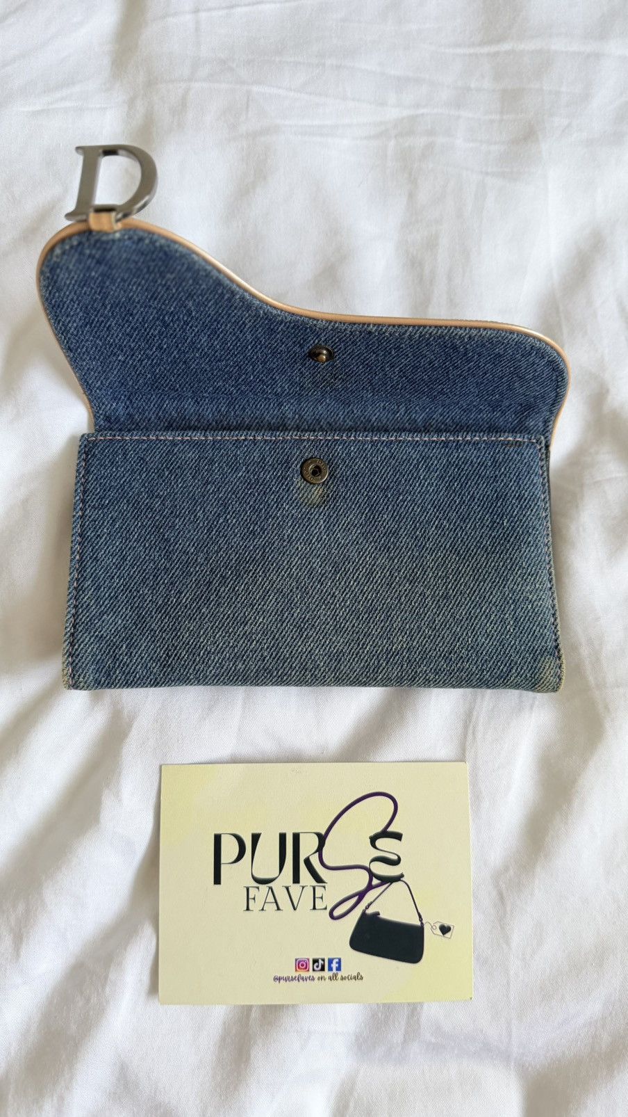 Dior Christian Dior Blue Denim Saddle Trifold Wallet Size ONE SIZE - 7 Thumbnail