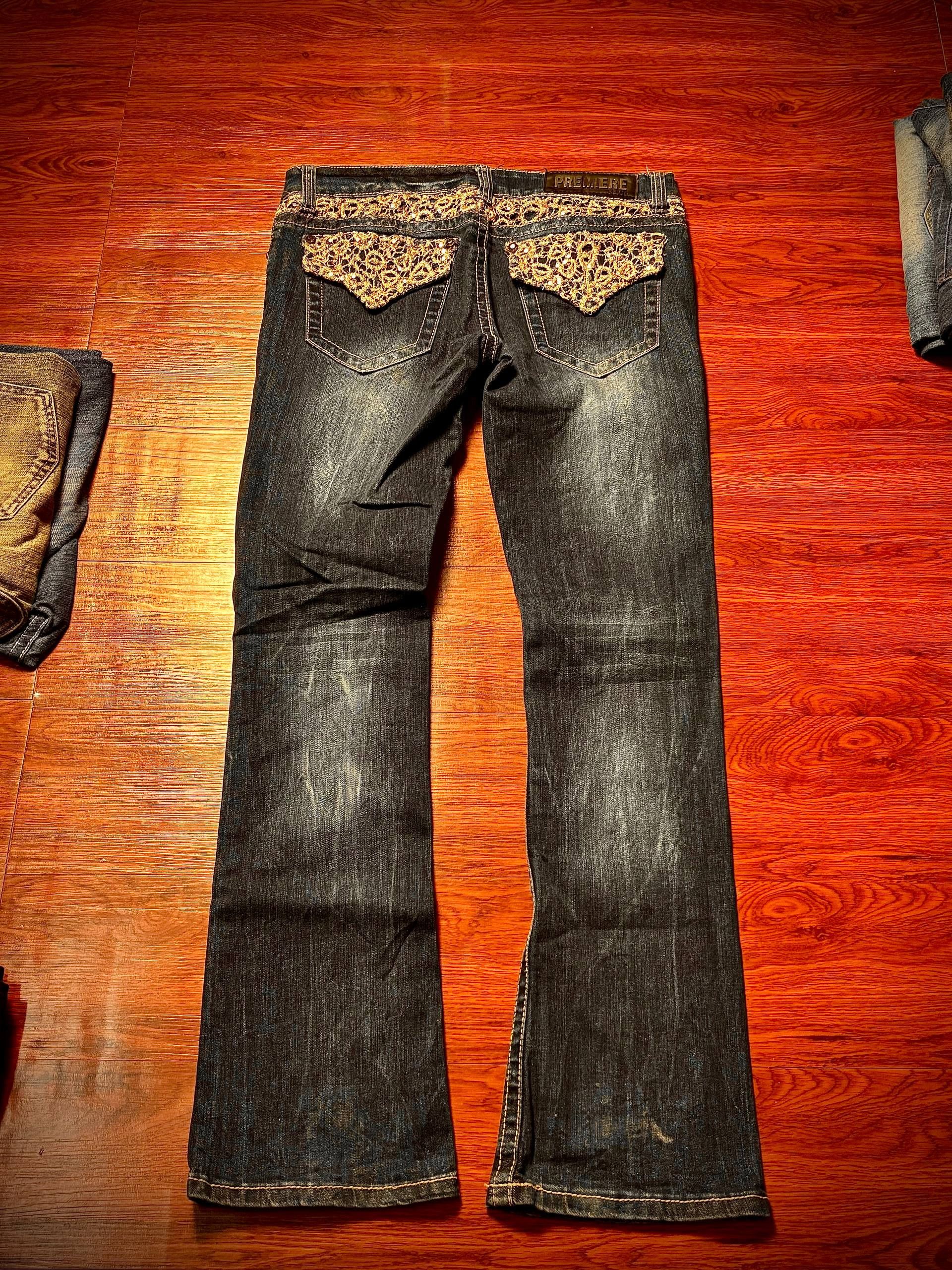 Miss Me Vintage Y2K Areu21 Premier Jeans Bling Denim Pants Size 32" / US 10 / IT 46 - 1 Thumbnail