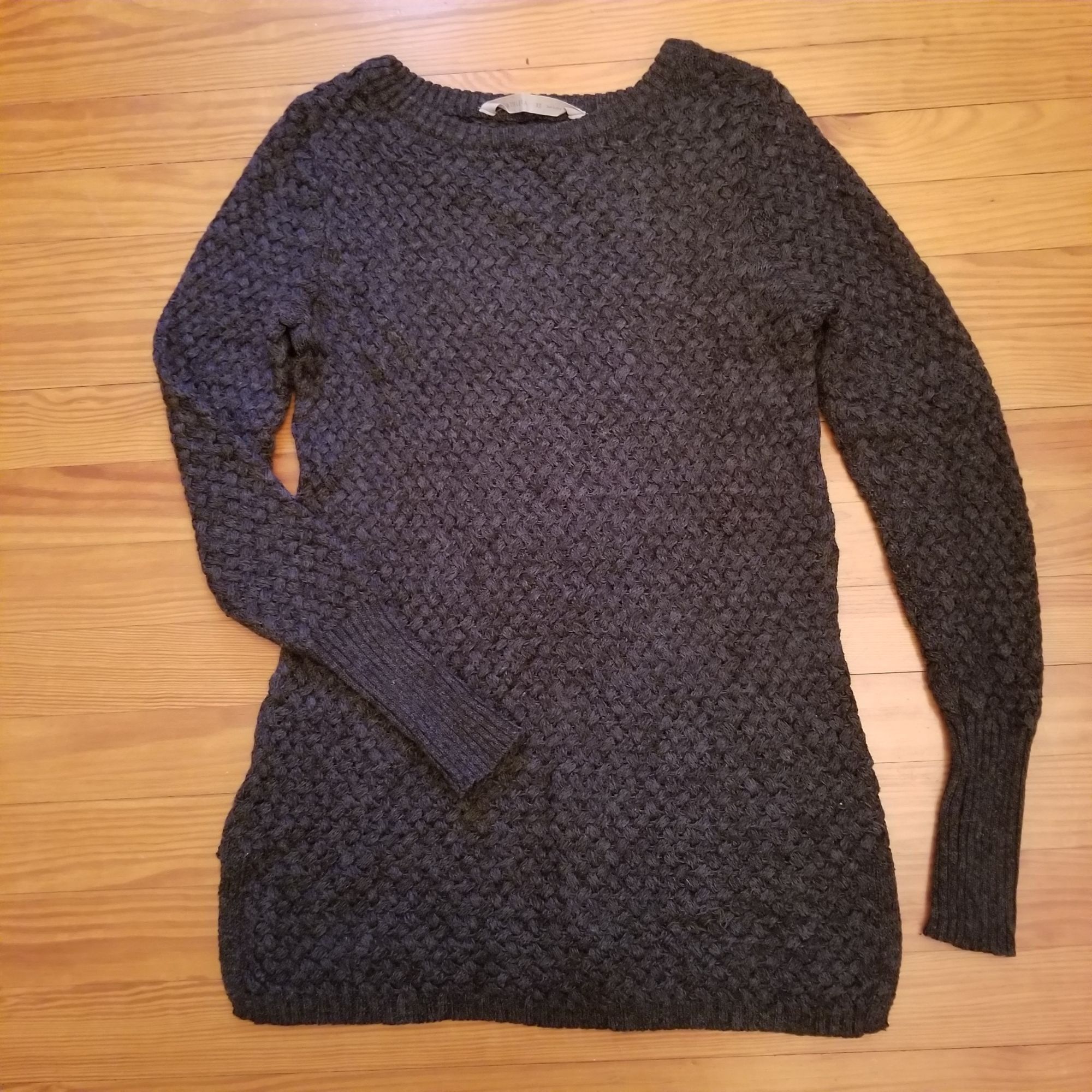 Athleta Athleta XS Grey CYPRESS Basket Weave Pullover Sweater Tunic Size XS / US 0-2 / IT 36-38 - 2 Thumbnail