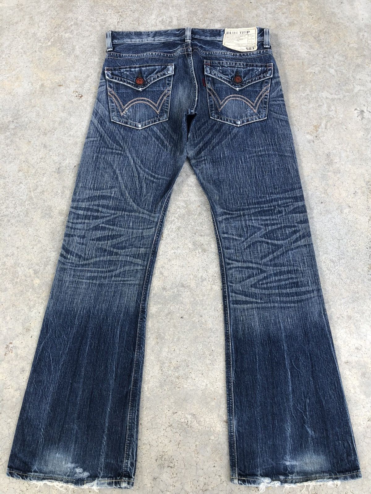 Who Decides War Edwin 503 Flared Jeans Bootcut Distressed Jeans Size US 34 / EU 50 - 1 Thumbnail