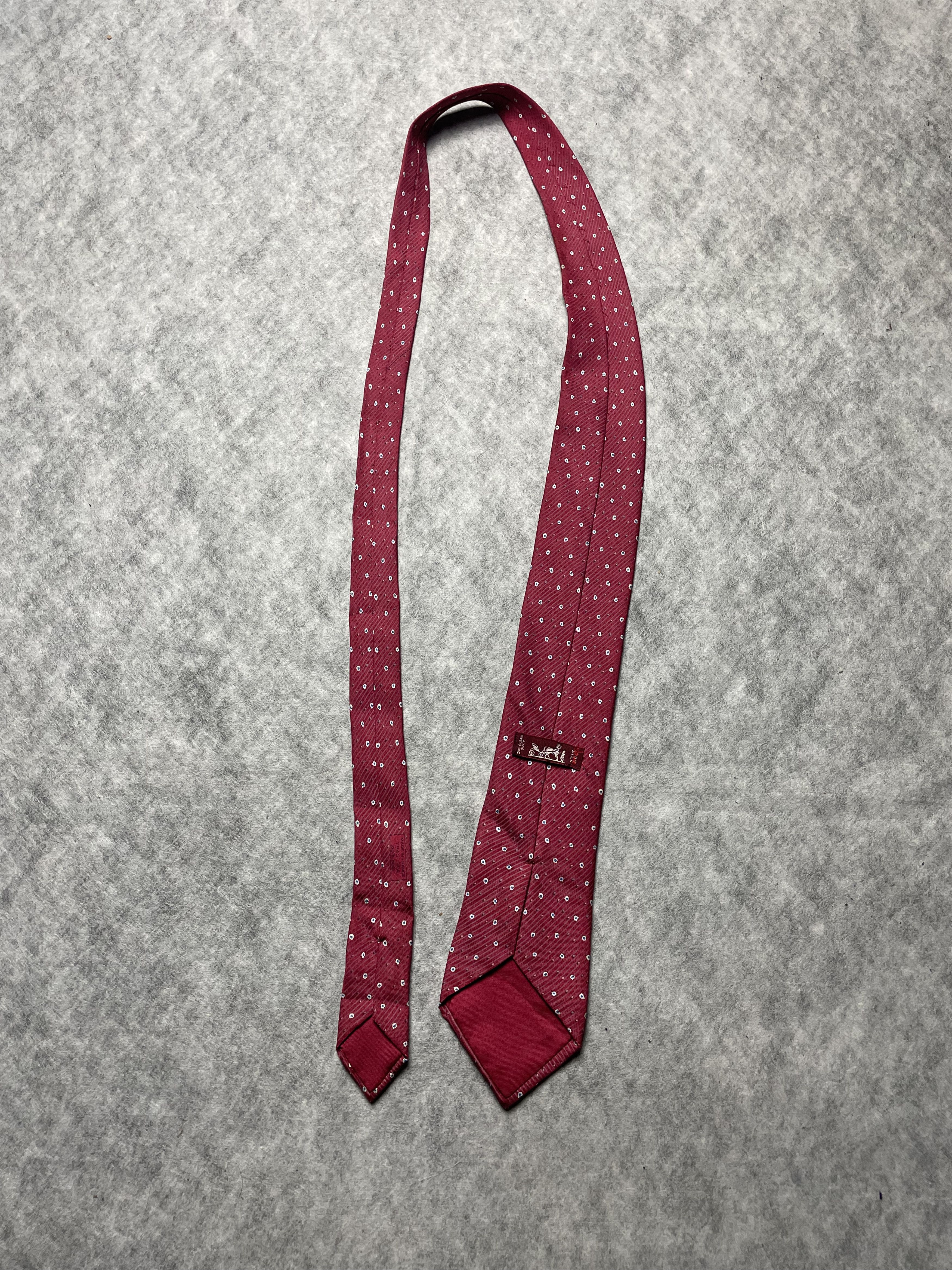 Hermes HERMES Paris 7945 MA Red Strip Print Silk Tie Size ONE SIZE - 7 Thumbnail