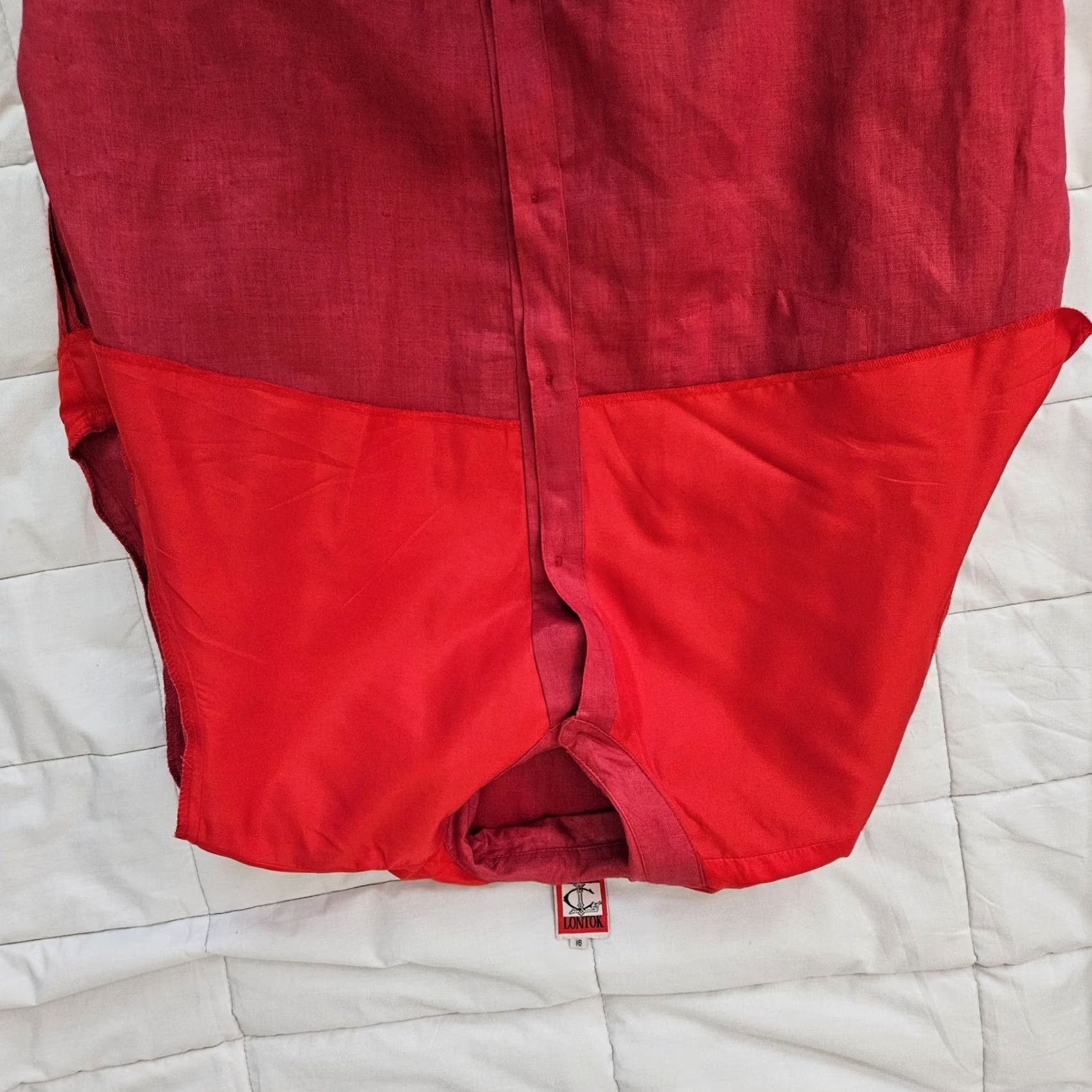 Vintage VINTAGE Criselda Lontok Women’s Embroidered Button-Up Liene Shirt Sz 16 Red Size XXL / US 16-18 / IT 52-54 - 3 Thumbnail