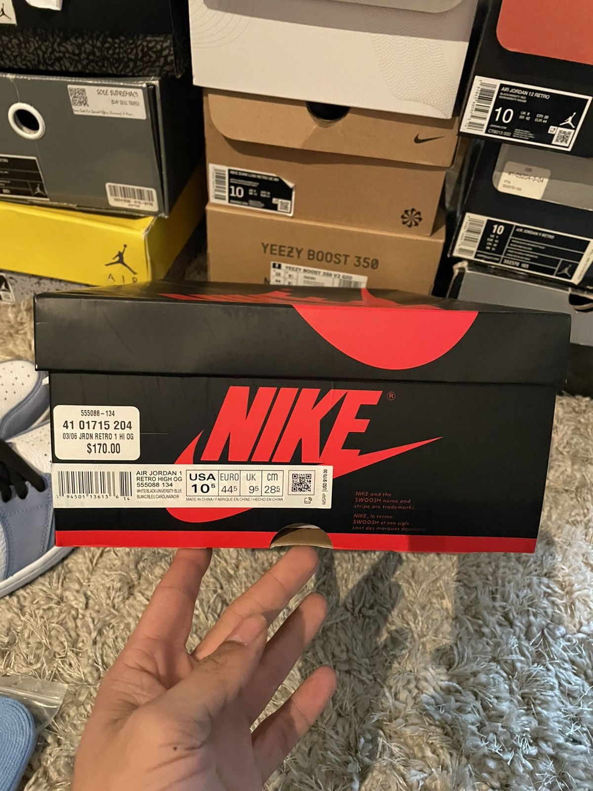 Jordan Brand Jordan 1 University Blue Size US 10.5 / EU 43-44 - 11 Thumbnail
