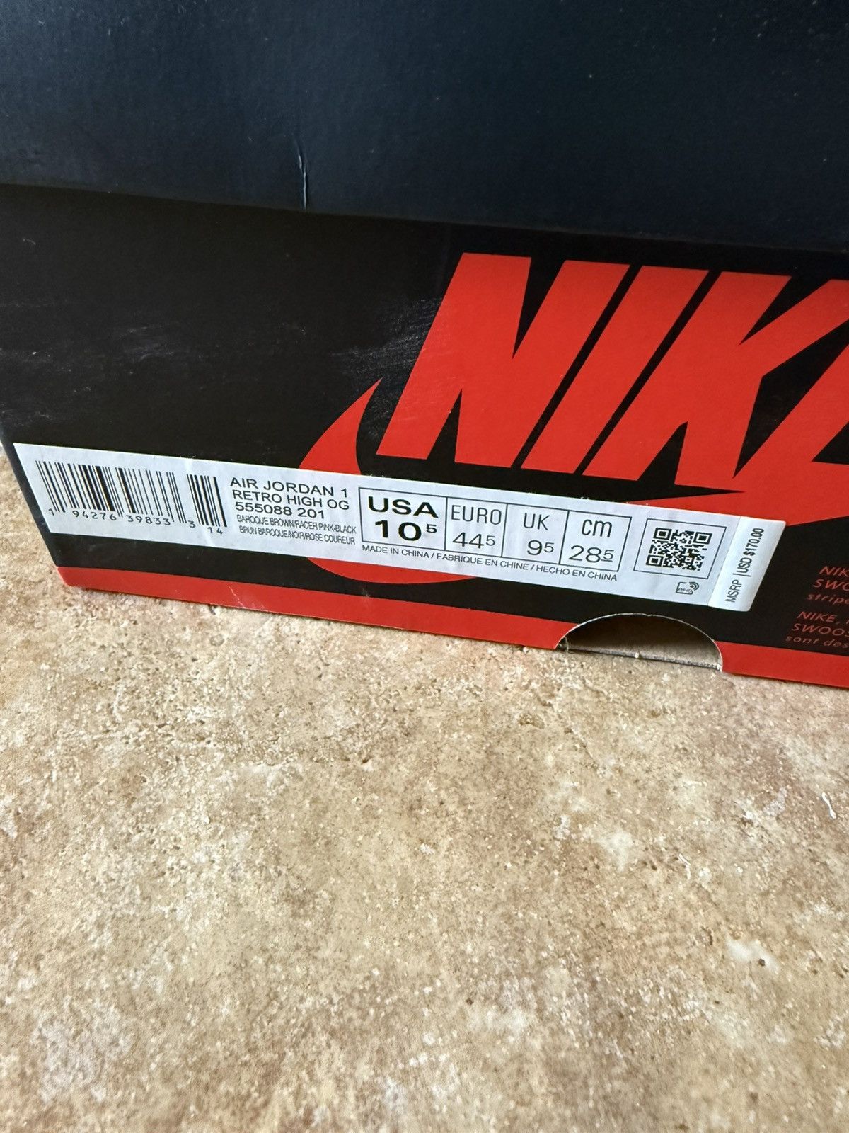 Jordan Brand × Nike Jordan 1 Retro HIGH OG - Baroque - 555088 201 Size US 10.5 / EU 43-44 - 4 Thumbnail