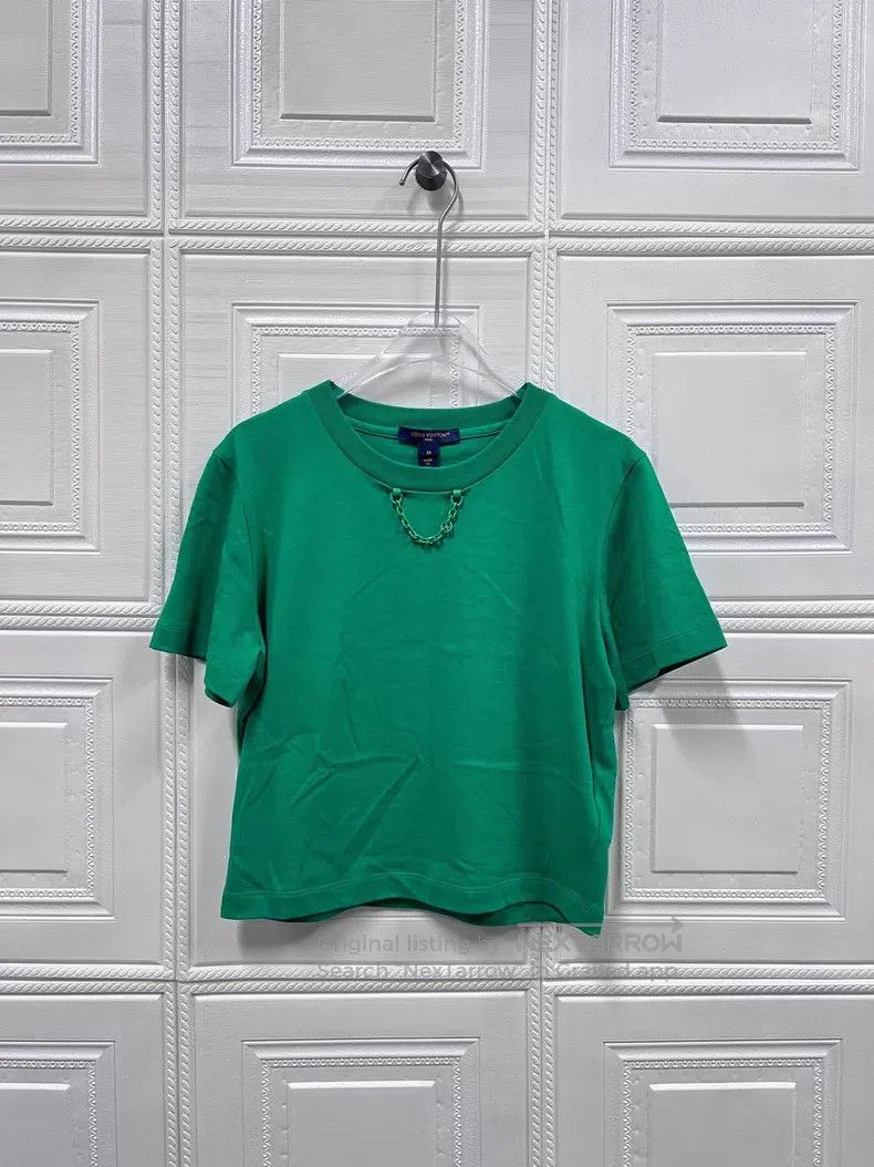 Louis Vuitton Louis Vuitton Green chain logo short sleeve T-shirt Size M / US 6-8 / IT 42-44 - 1 Thumbnail