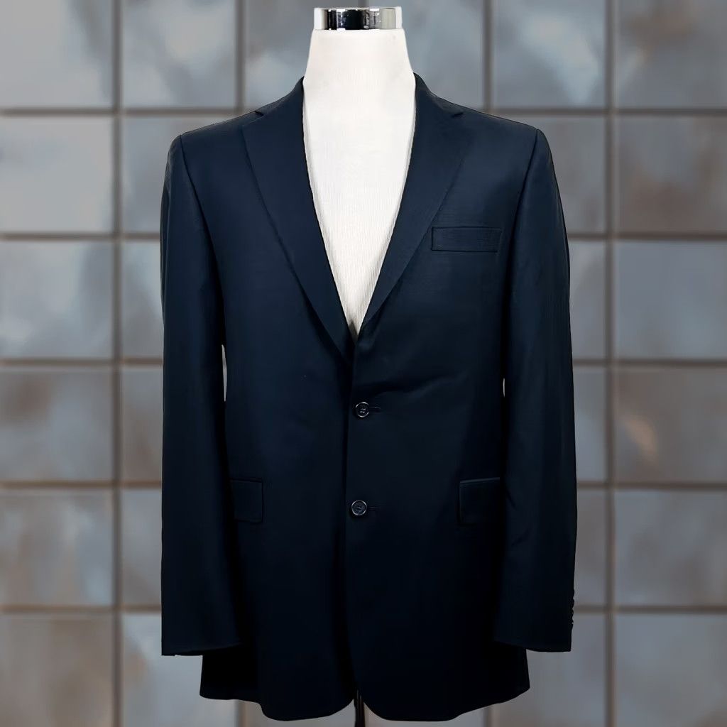 Jack Victor Jack Victor Sport Coat 42L Navy Two-Button Double-Vented Wool 2 Piece Men Long Notch Lined Regular Jacket Size US XS / EU 42 / 0 - 1 Thumbnail