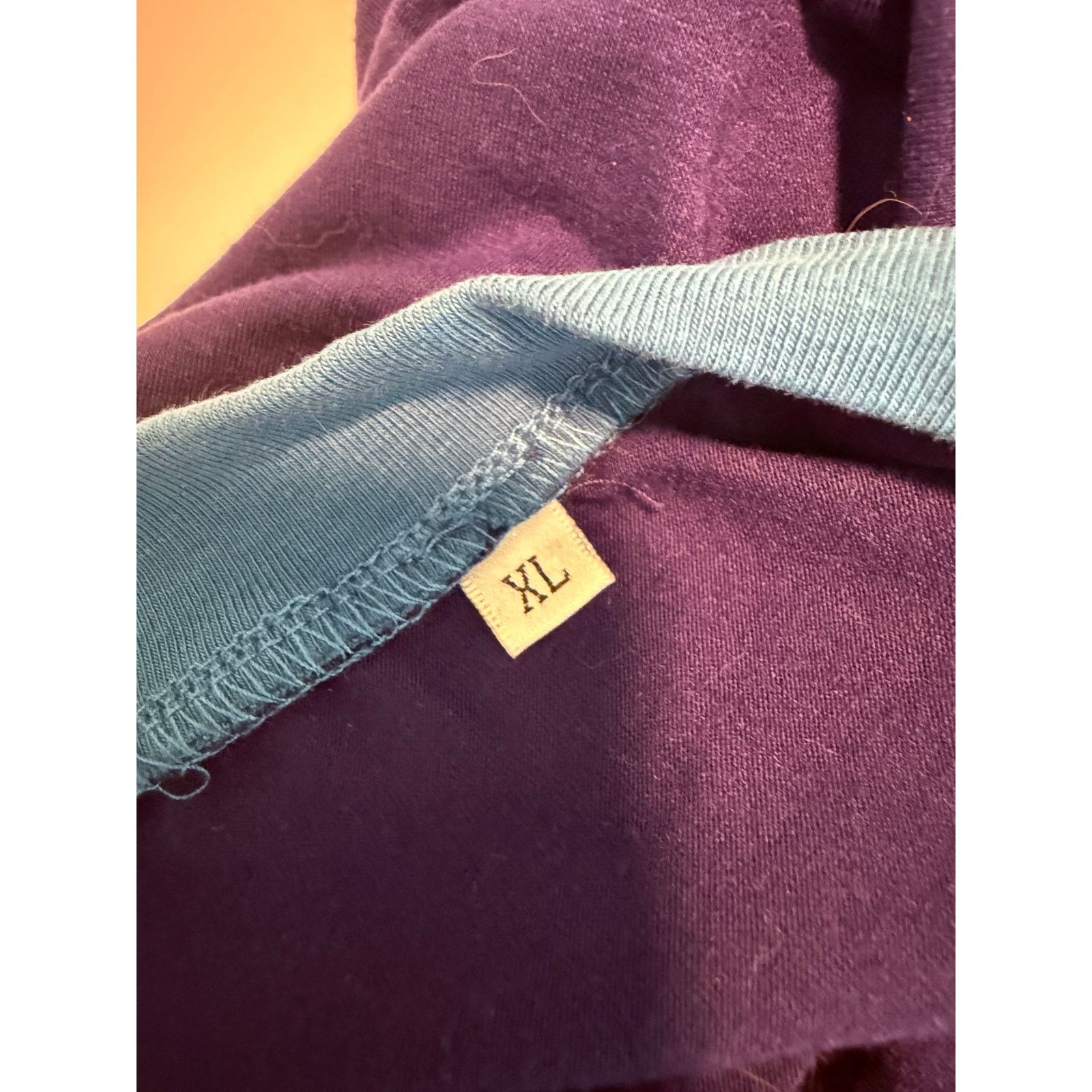 Other Women’s V-Neck Purple Blue Trim Chest Pocket Tee XL - C014 Size XL / US 12-14 / IT 48-50 - 5 Thumbnail