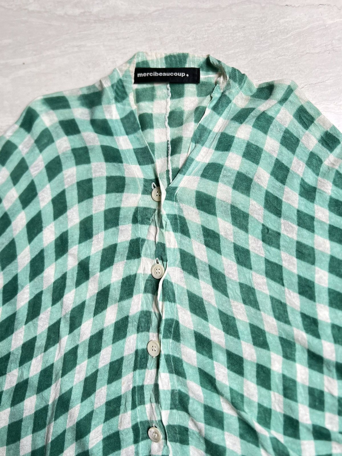 mercibeaucoup MERCIBEAUCOUP Issey Miyake Plaid Cardigan Size US XL / EU 56 / 4 - 4 Thumbnail