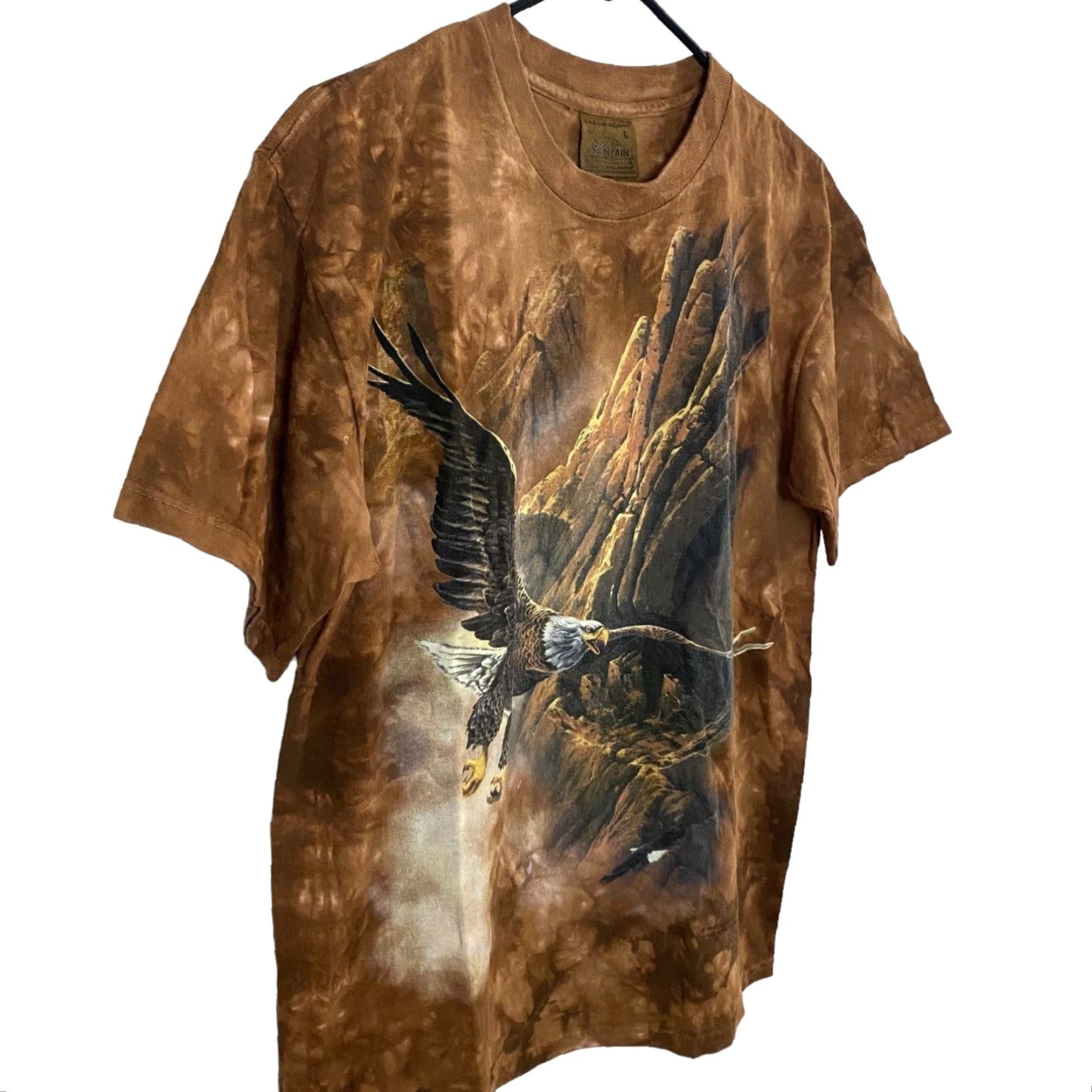 The Mountain VINTAGE The Mountain Bald Eagle Tie Dye T-Shirt Brown 90s Graphic Crew Neck Mens Large Regular Size, 100% Cotton Size US L / EU 52-54 / 3 - 4 Thumbnail