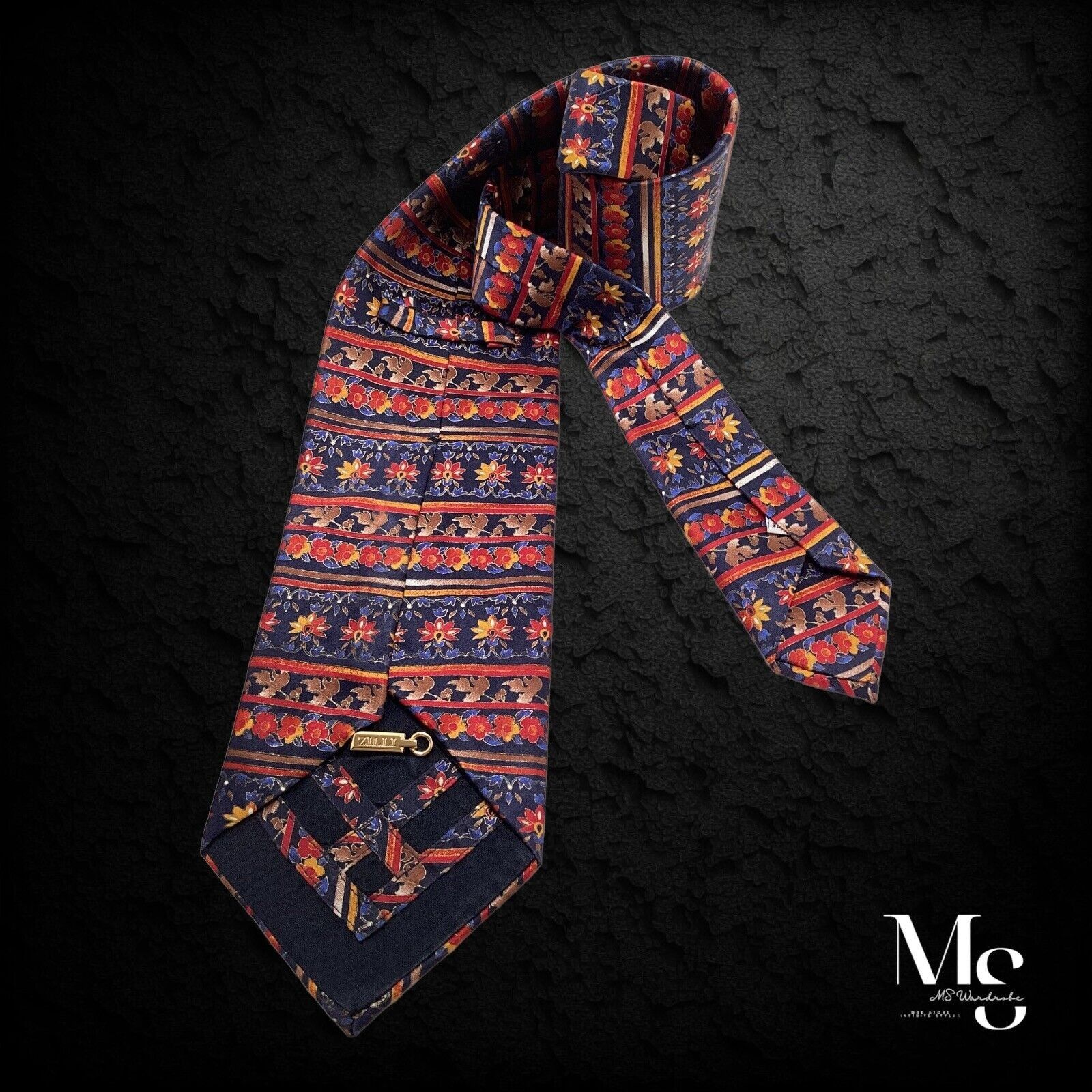Zilli Zilli Blue Red Floral Luxury Silk Tie Hand Made In Italy Size ONE SIZE - 2 Thumbnail