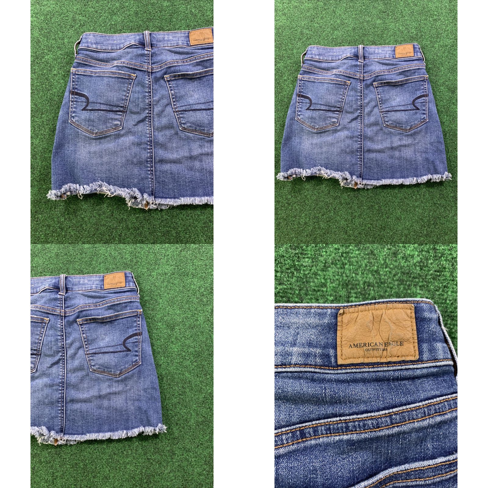 American Eagle Outfitters American Eagle Jean Skirt Size 0 Super Stretch X Hem Blue Size 25" / US 0 / IT 36 - 8 Thumbnail
