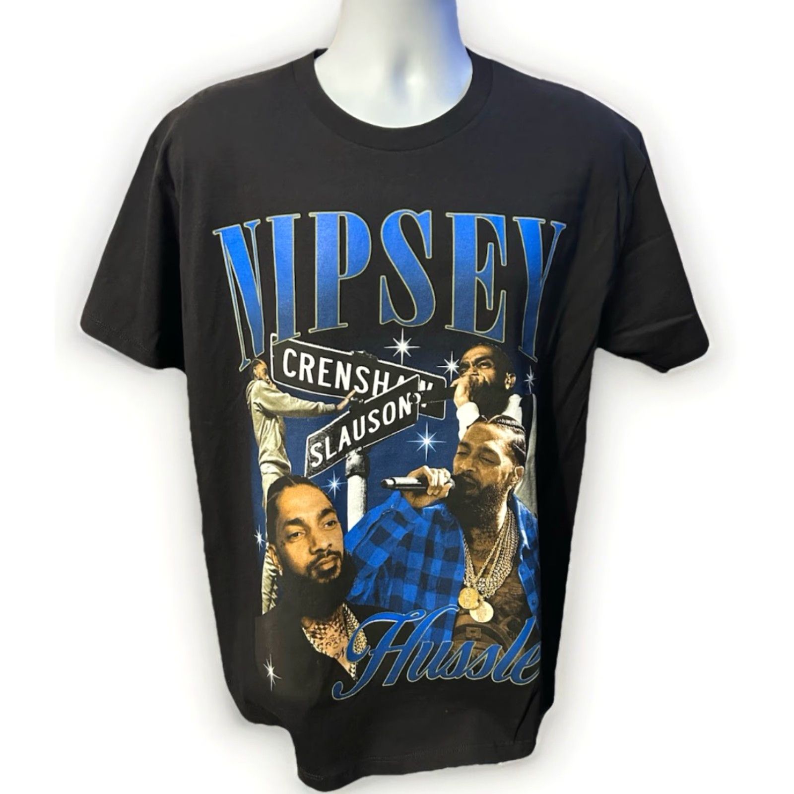 Vintage VINTAGE Nipsey Hustle Crenshaw Slauson Shirt Men L Black Short Sleeve Nipsey Hustle Shirt Graphic Print West Coast Hip Hop Rap Crew Neck 90s? No Size US L / EU 52-54 / 3 - 3 Thumbnail