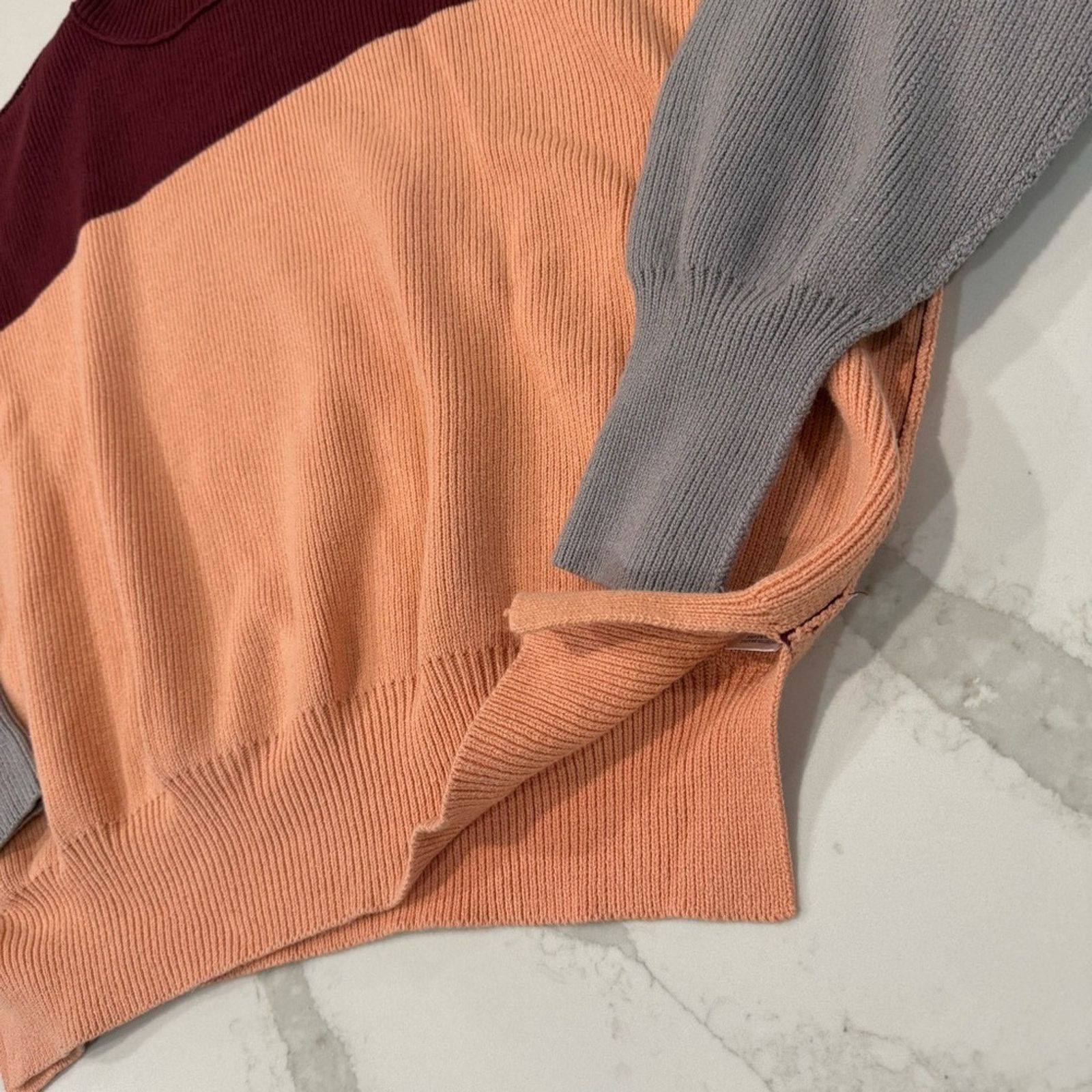 Free People Free People Easy Street Oversize Sweater ColorBlock Womens S Size S / US 4 / IT 40 - 10 Thumbnail