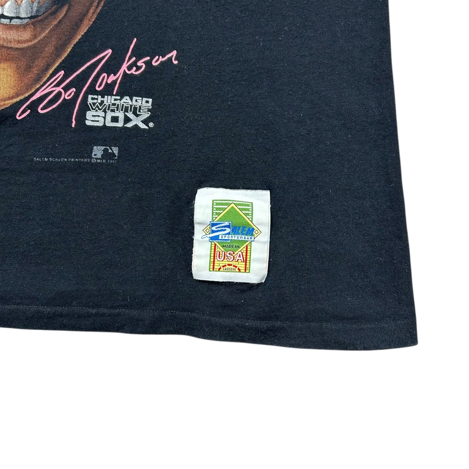 Salem Sportswear VTG 90s MLB BO JACKSON CHICAGO WHITE SOX CARICATURE T-SHIRT Size US L / EU 52-54 / 3 - 4 Thumbnail
