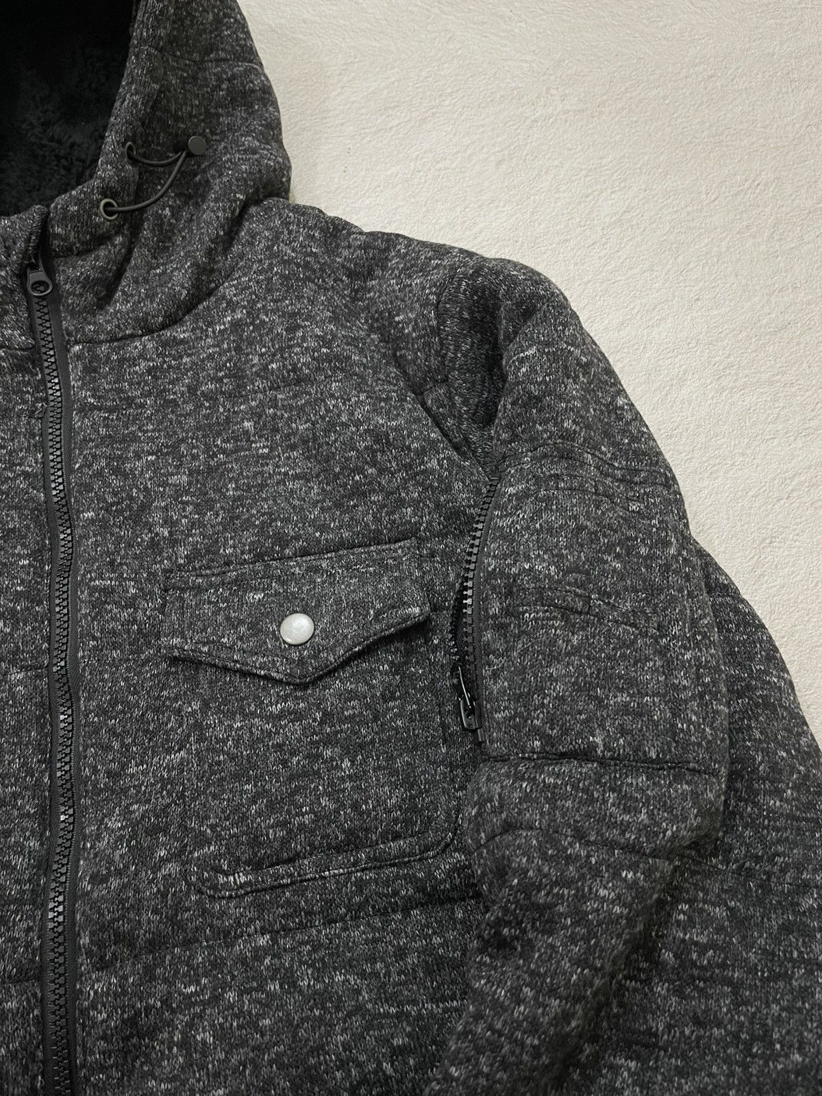 14th Addiction 2000s Japan Shearling Hooded Colar Jacket Black Y2K Size US L / EU 52-54 / 3 - 4 Thumbnail
