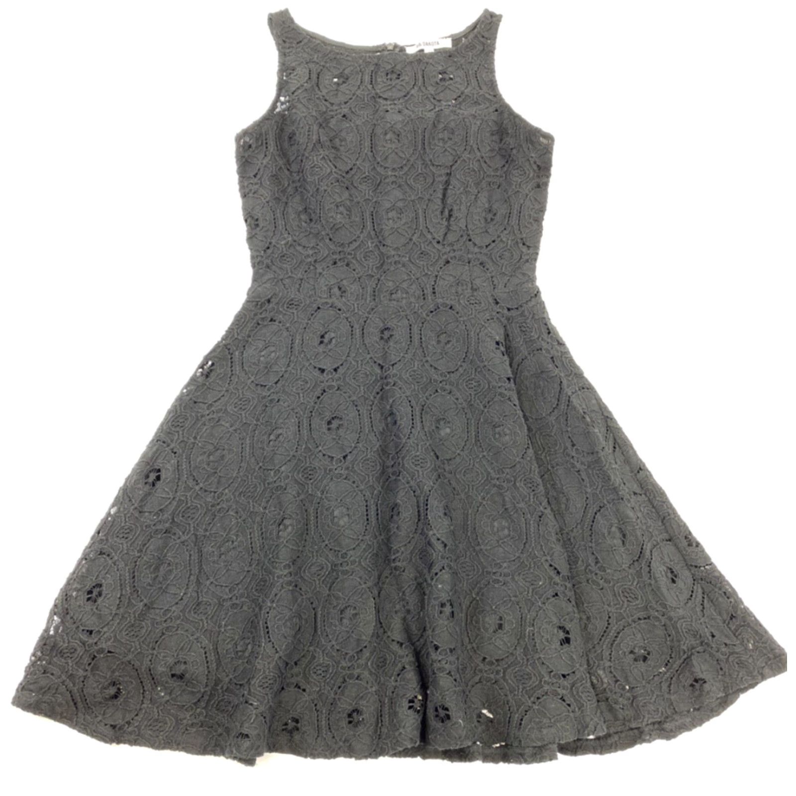 BB Dakota BB Dakota Dress Small Black Floral Lace Sleeveless Zip Short Women Floral Pattern Fit & Flare N/A Size XS / US 0-2 / IT 36-38 - 2 Thumbnail