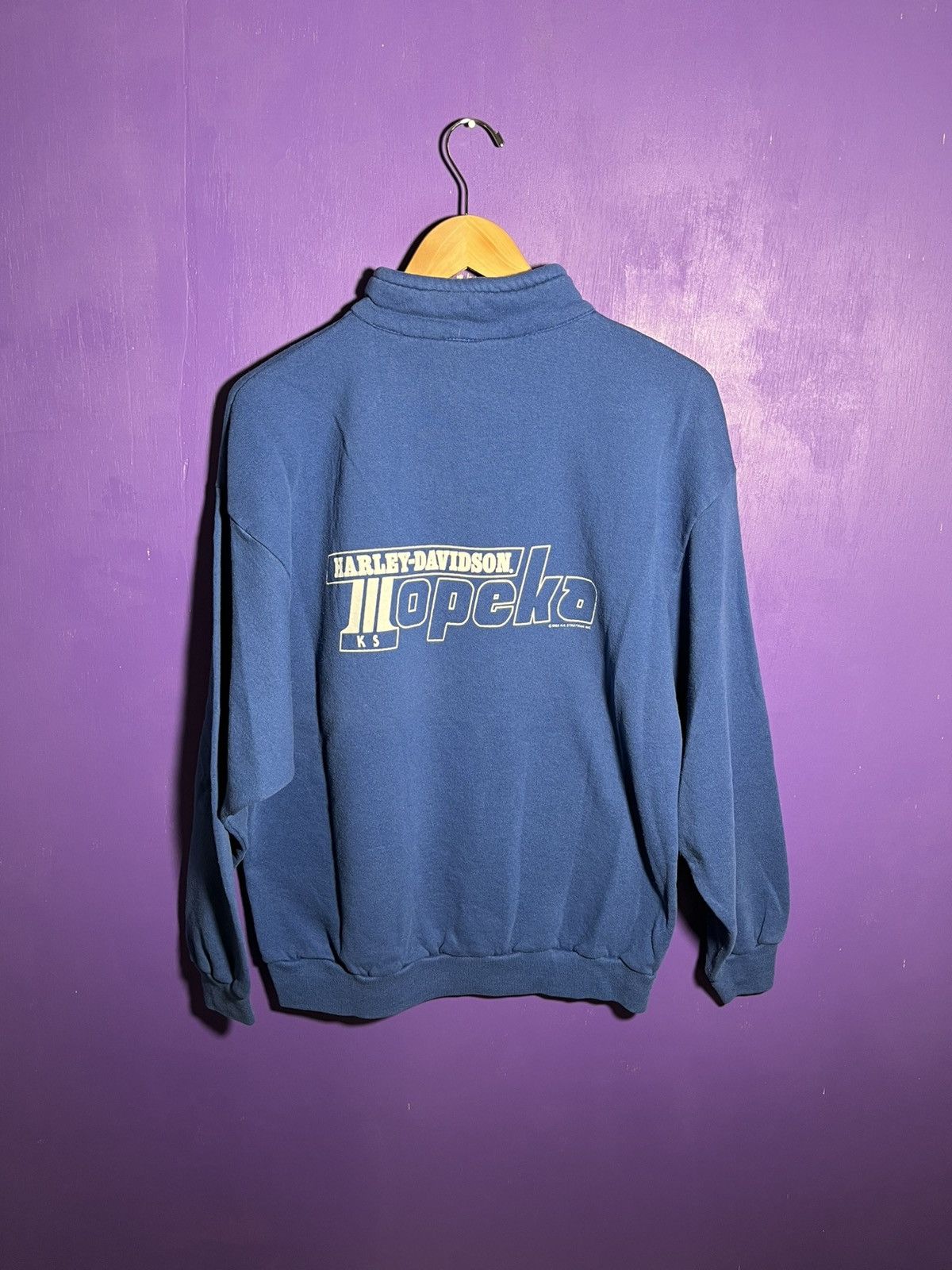 Harley Davidson × Vintage Vintage 1988 Harley Davidson quarter zip sweatshirt Size US L / EU 52-54 / 3 - 2 Thumbnail
