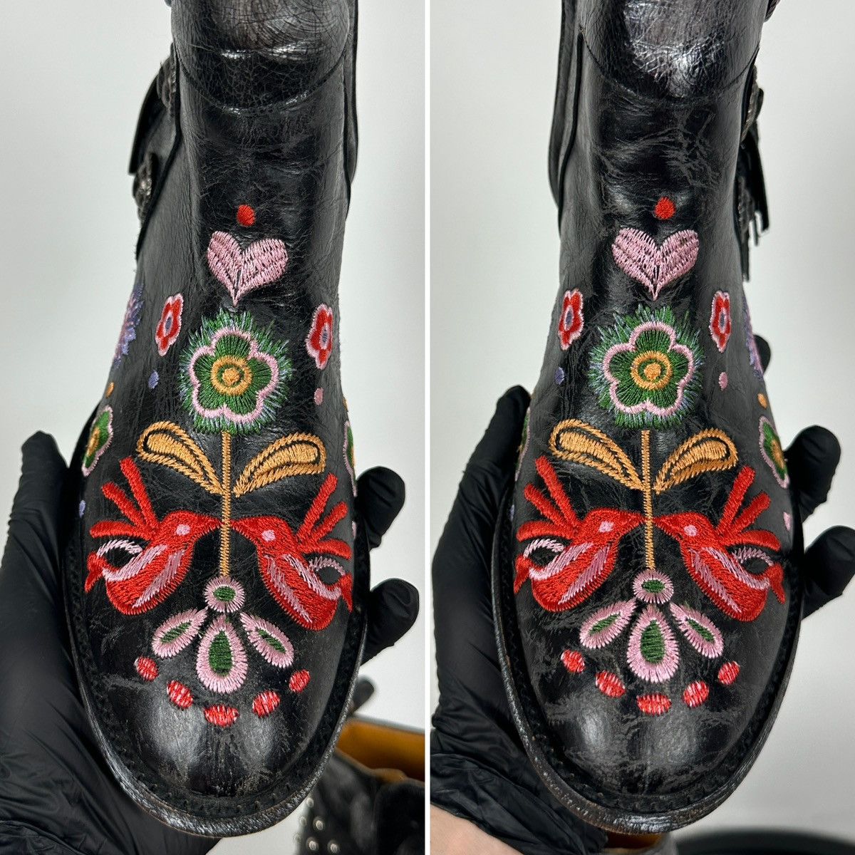 Old Gringo Mexicana Old Gringo Leather Cowboy Floral Ankle Boots Size US 9.5 / IT 39.5 - 22 Thumbnail