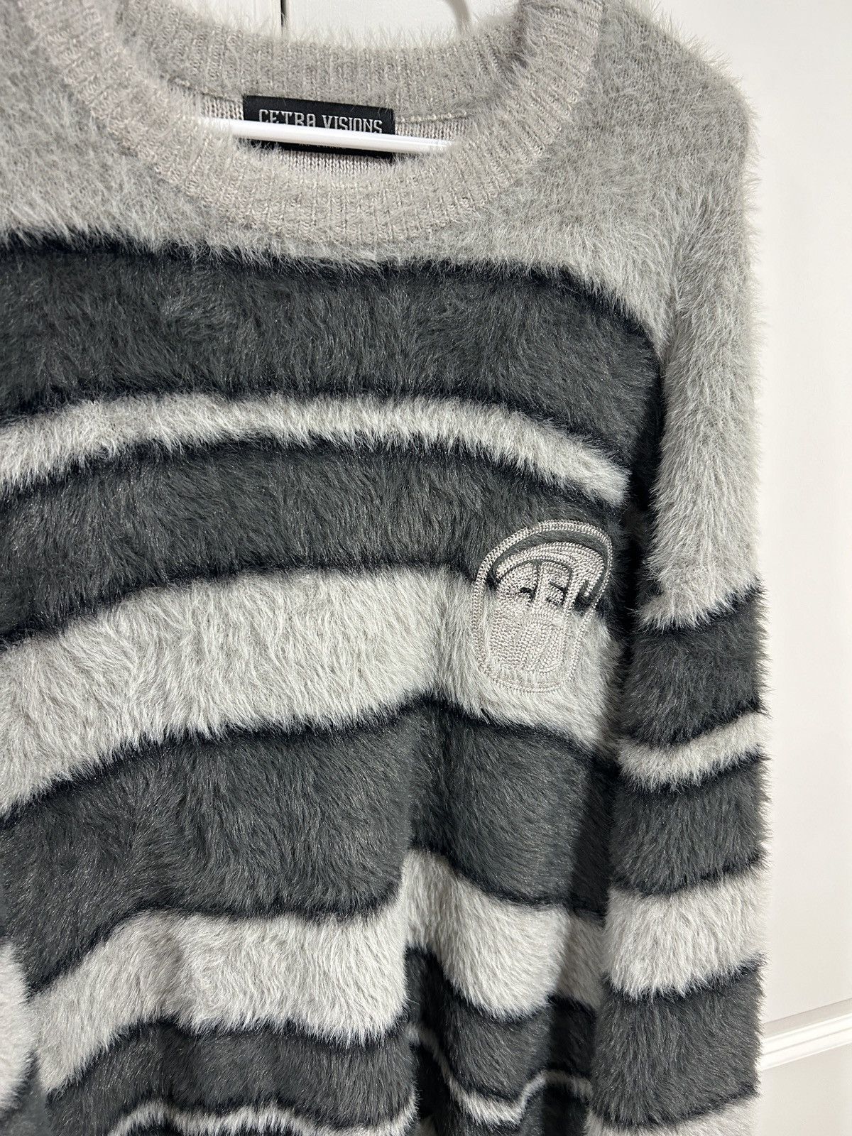 Marino Morwood Men’s Grey Striped Knitted Mohair Sweater Pullover Size US XXL / EU 58 / 5 - 3 Thumbnail