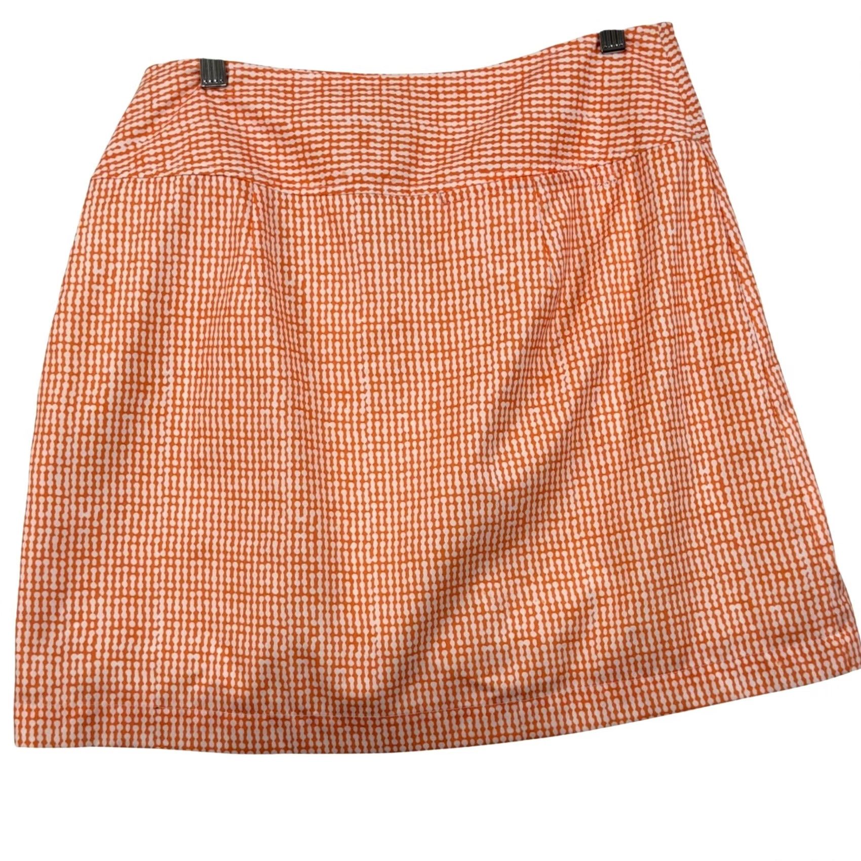 Izod IZOD XFG Skort Women 6 Orange White Geometric Sporty Active Stretch Golf Tennis Size ONE SIZE - 2 Thumbnail