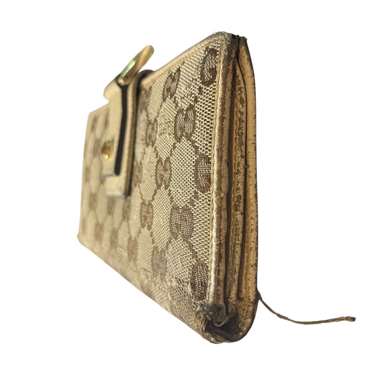 Gucci Gucci D Ring GG Canvas leather Continental Wallet Cream Size ONE SIZE - 11 Thumbnail