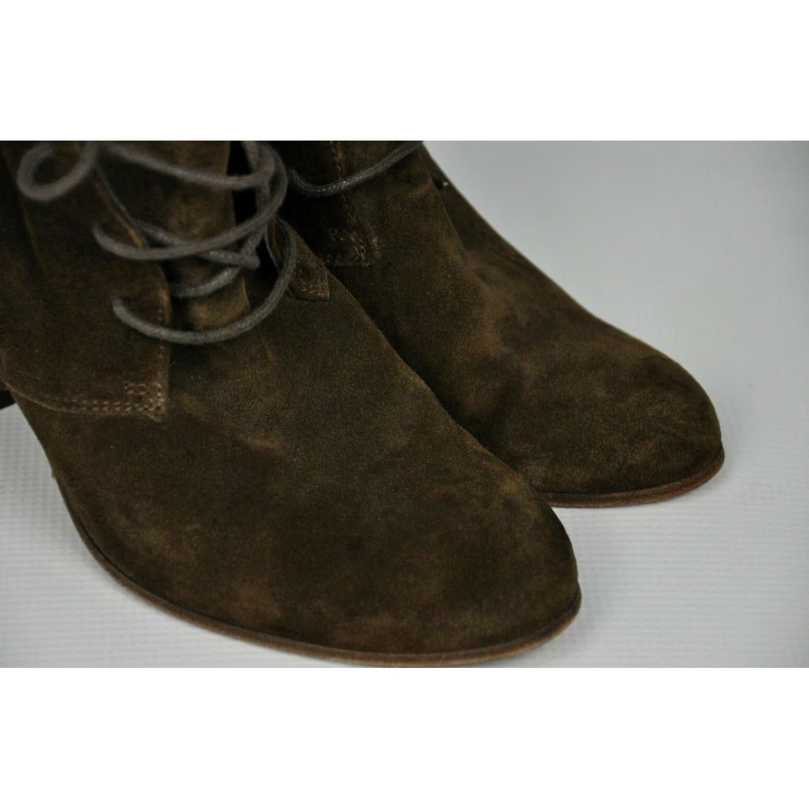 Max Mara MAX MARA WEEKEND Brown Leather Bootie Women US 10 UK 7 EU 40 Ankle Lace Up High Heel Leather Outsole Fall Winter Casual Business Size US 10 / IT 40 - 4 Thumbnail