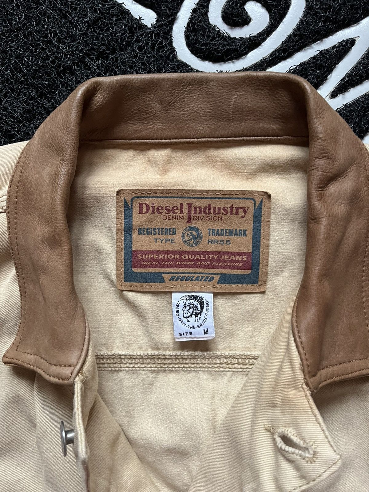 Diesel Vintage Diesel Streetwear Distressed Beige Denim Jacket Size US M / EU 48-50 / 2 - 3 Thumbnail