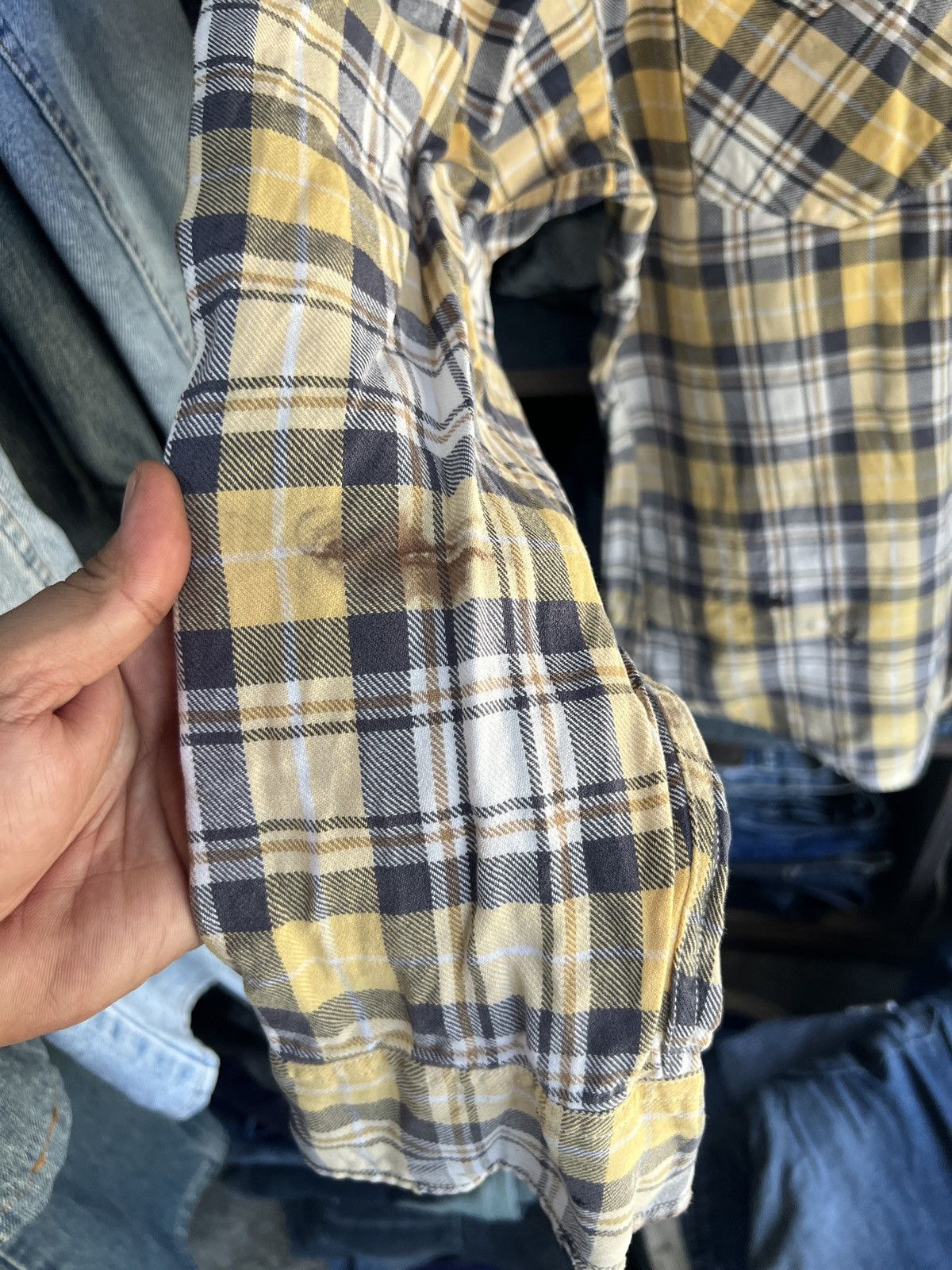 Japanese Brand 🔥Distressed Back Number X Rough X Plaid Flannel Size US M / EU 48-50 / 2 - 10 Thumbnail