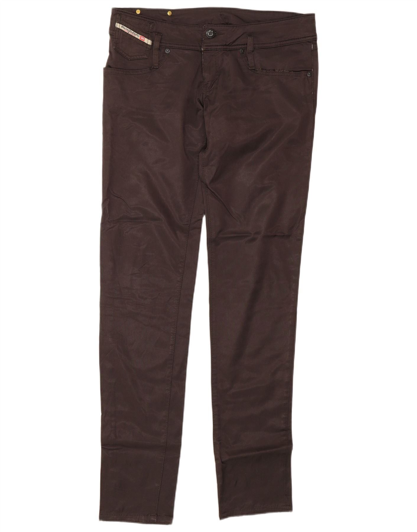 Diesel Womens Slim Casual Trousers W31 L34 Brown Cotton Size 34" / US 12 / IT 48 - 1 Thumbnail
