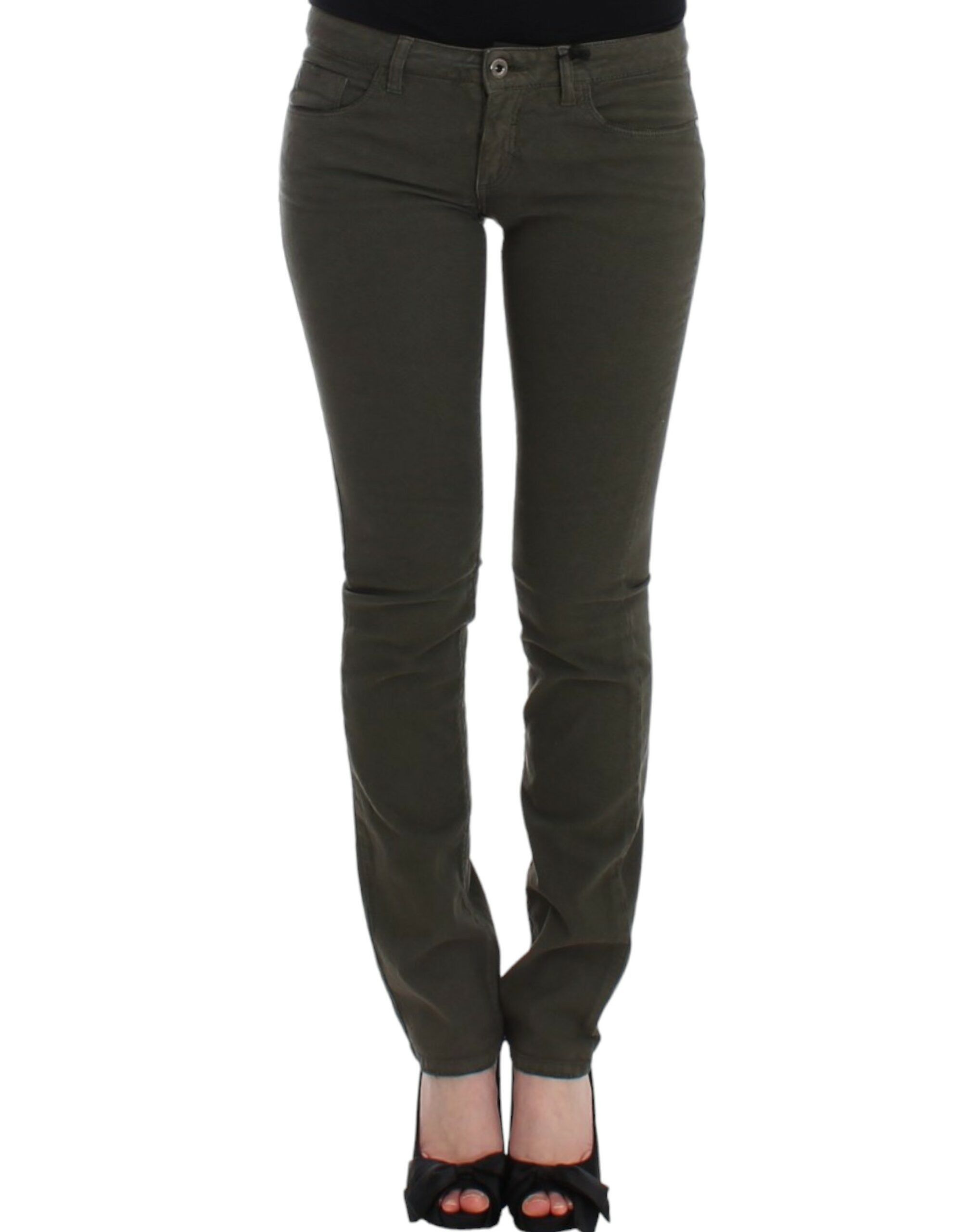 Costume National Chic Green Slim Leg Designer Women's Jeans Size 26" / US 2 / IT 38 - 1 Thumbnail
