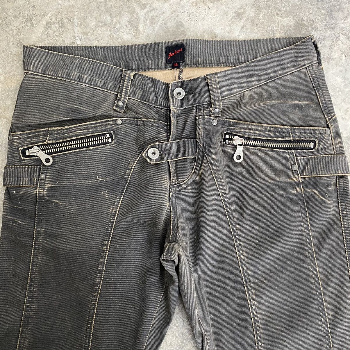JACKROSE 2000’s Jackrose Coated Panelled Super Flared Jeans Size US 32 / EU 48 - 9 Thumbnail
