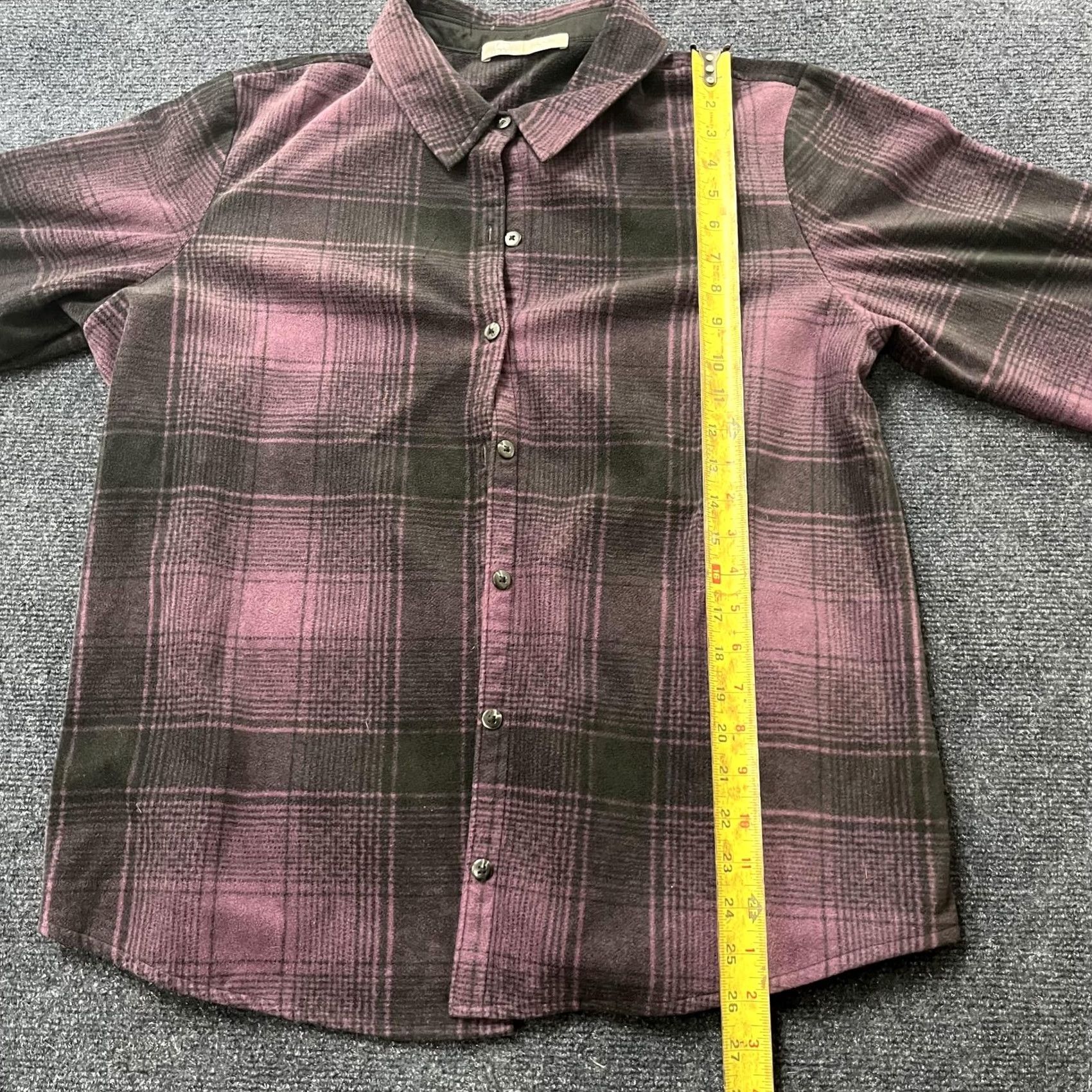Wrangler Wrangler Shirt Womens XL Purple Black Plaid Fleece Button Up Long Sleeve Top Size XL / US 12-14 / IT 48-50 - 6 Thumbnail