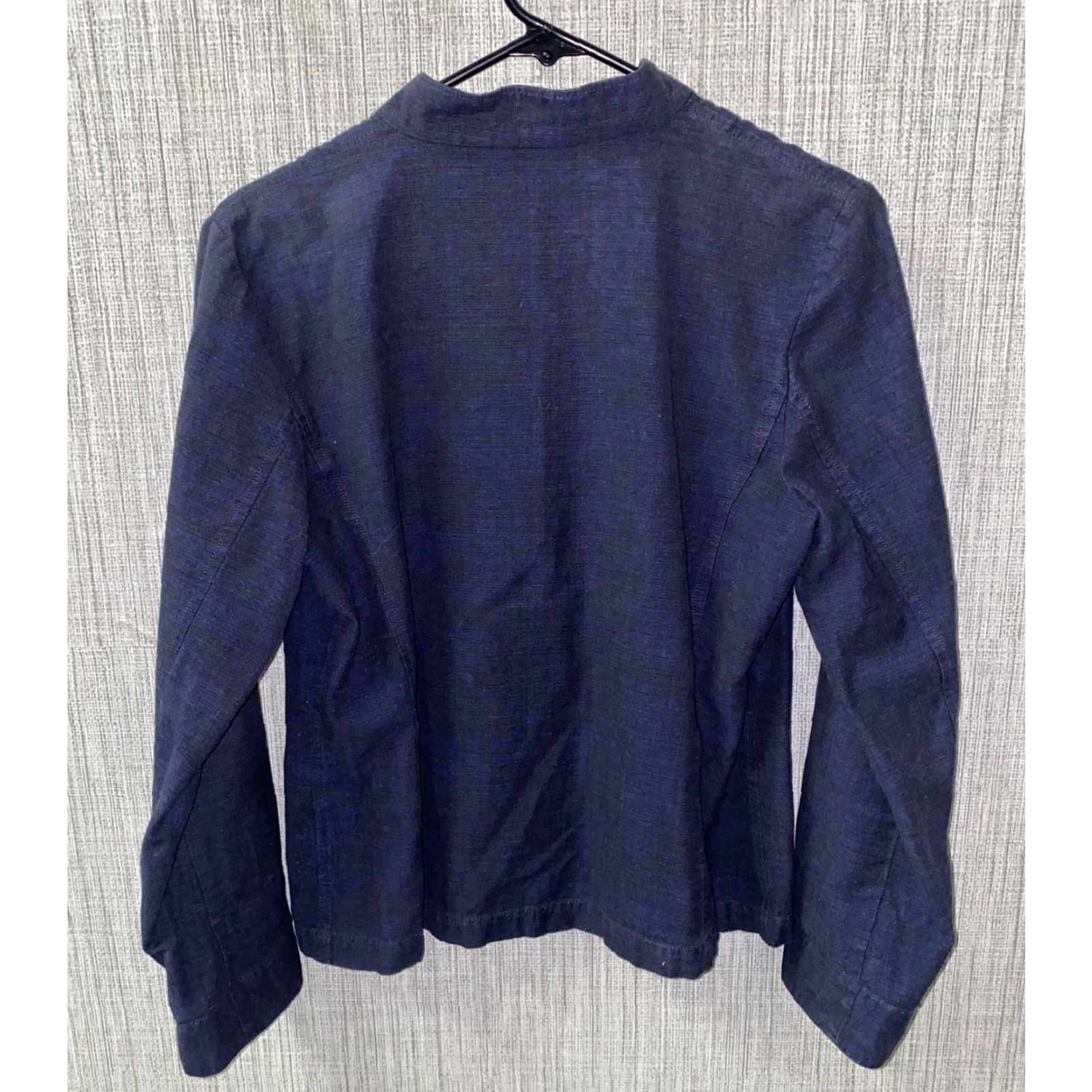 Eileen Fisher EILEEN FISHER Blouse Womens Size S Long Sleeve Navy Blue Cotton Casual Size S / US 4 / IT 40 - 5 Thumbnail