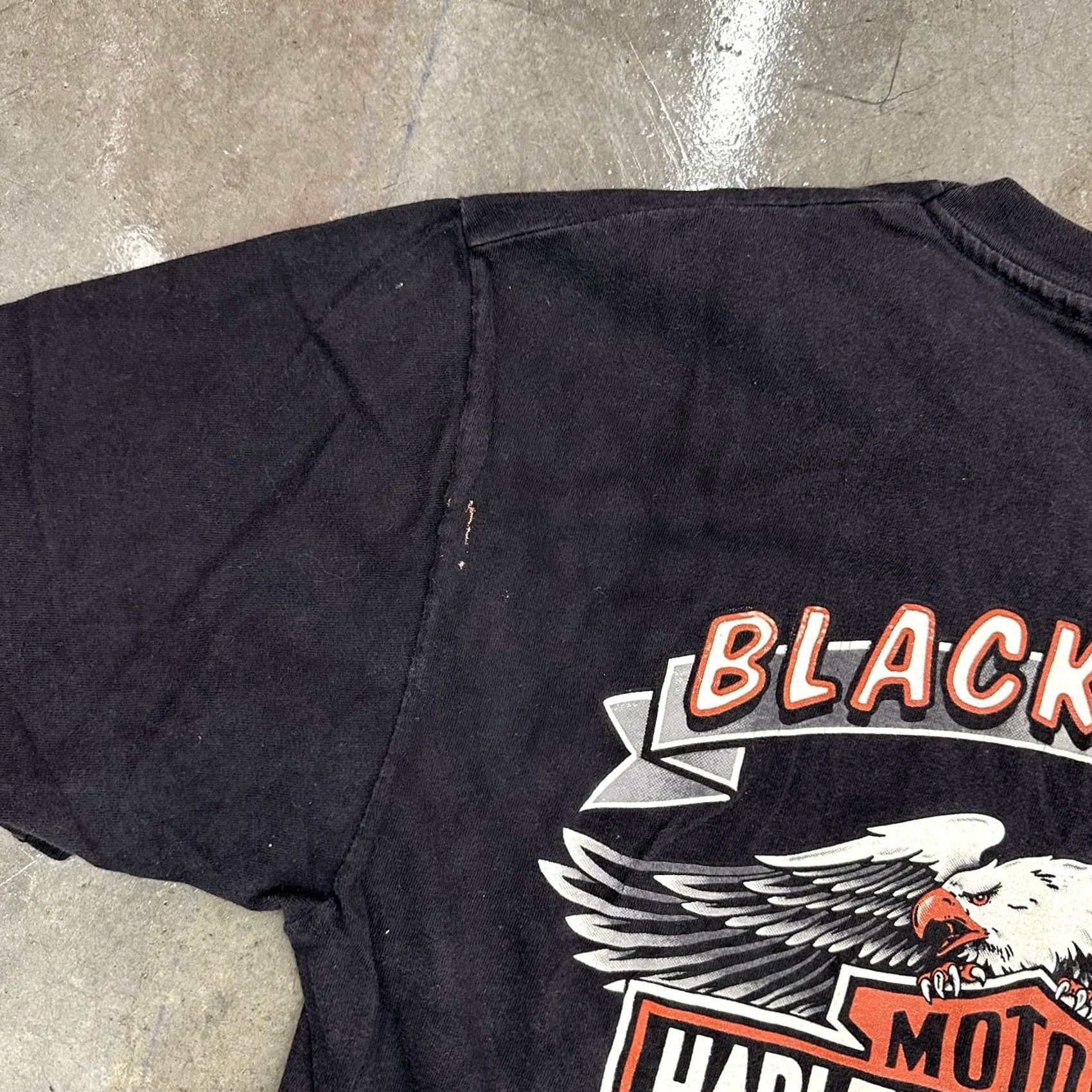 Harley Davidson VINTAGE Harley-Davidson T-Shirt Black Hills Sturgis Rally Wolf 1996 Beefy T L Men Shirt Size US L / EU 52-54 / 3 - 5 Thumbnail