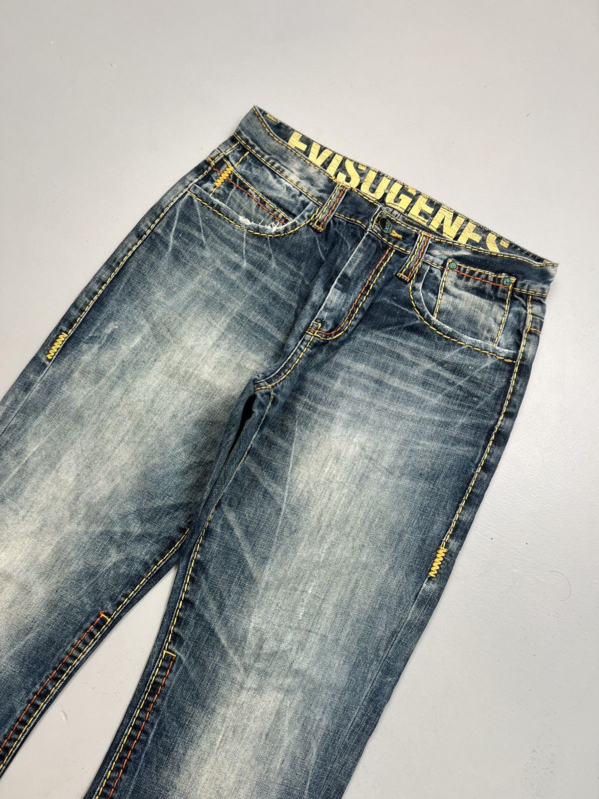 Vintage Vintage Evisu genes inspired spell out embroidered denim Size US 32 / EU 48 - 3 Thumbnail