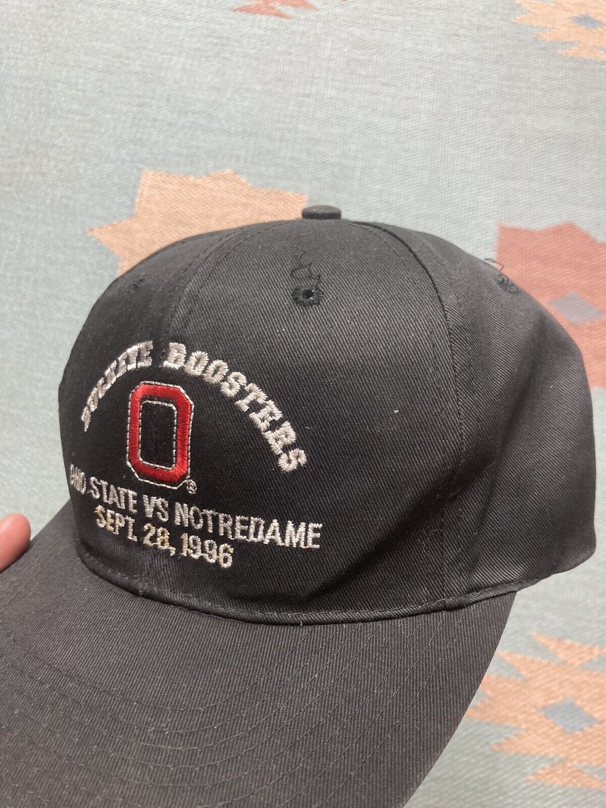 Vintage 90s SnapBack hat ohio buckeyes vs Notre dame rose bowl 1996 Size ONE SIZE - 3 Thumbnail