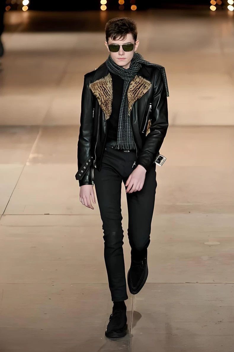 Saint Laurent Paris Saint Laurent Paris Dry lazy fur motorcycle leather jacket- Size US S / EU 44-46 / 1 - 8 Thumbnail