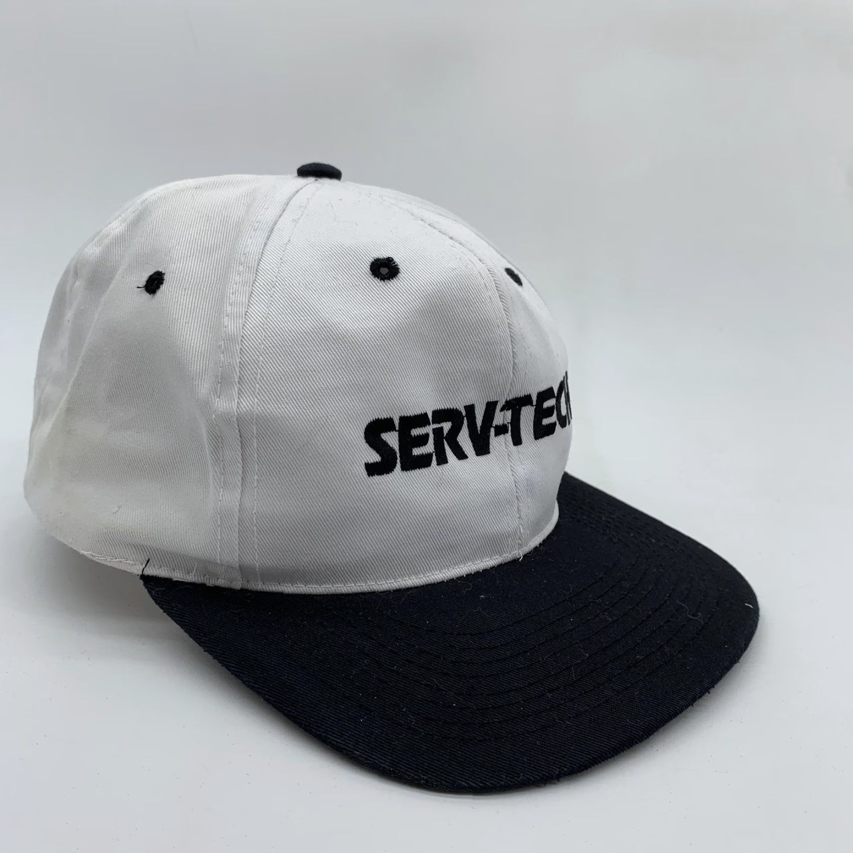 Logo 7 SERV-TECH Hat Cap Snap Back Mens One Size White Black Logo Baseball Adjustable Size ONE SIZE - 2 Thumbnail