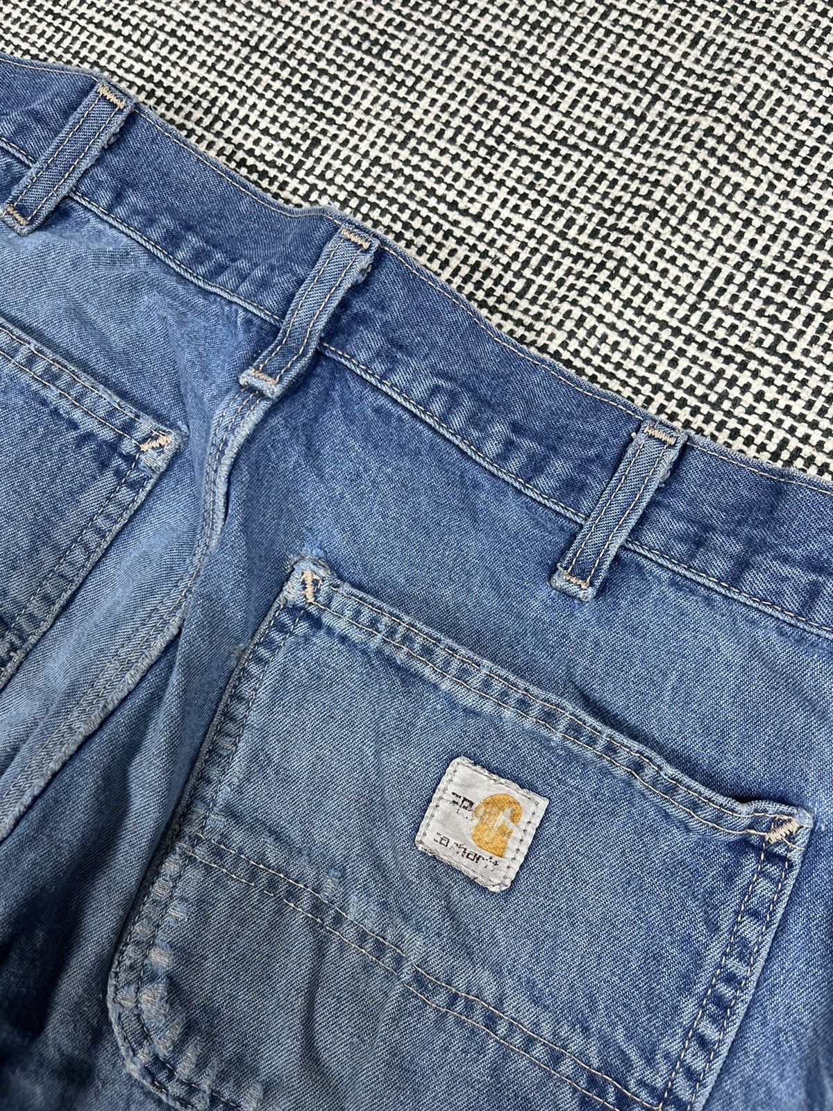 Carhartt × Vintage Light blue distressed baggy carhartt carpenter flame resist Size US 30 / EU 46 - 4 Thumbnail